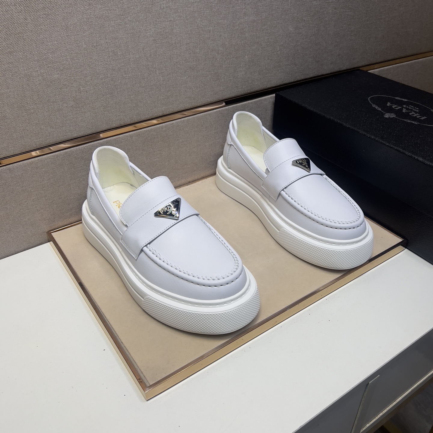 Prada Men's Leather Loafers - Comfortable, Breathable Casual Shoes 1 Prada Men's Leather Loafers - Comfortable, Breathable Casual Shoes