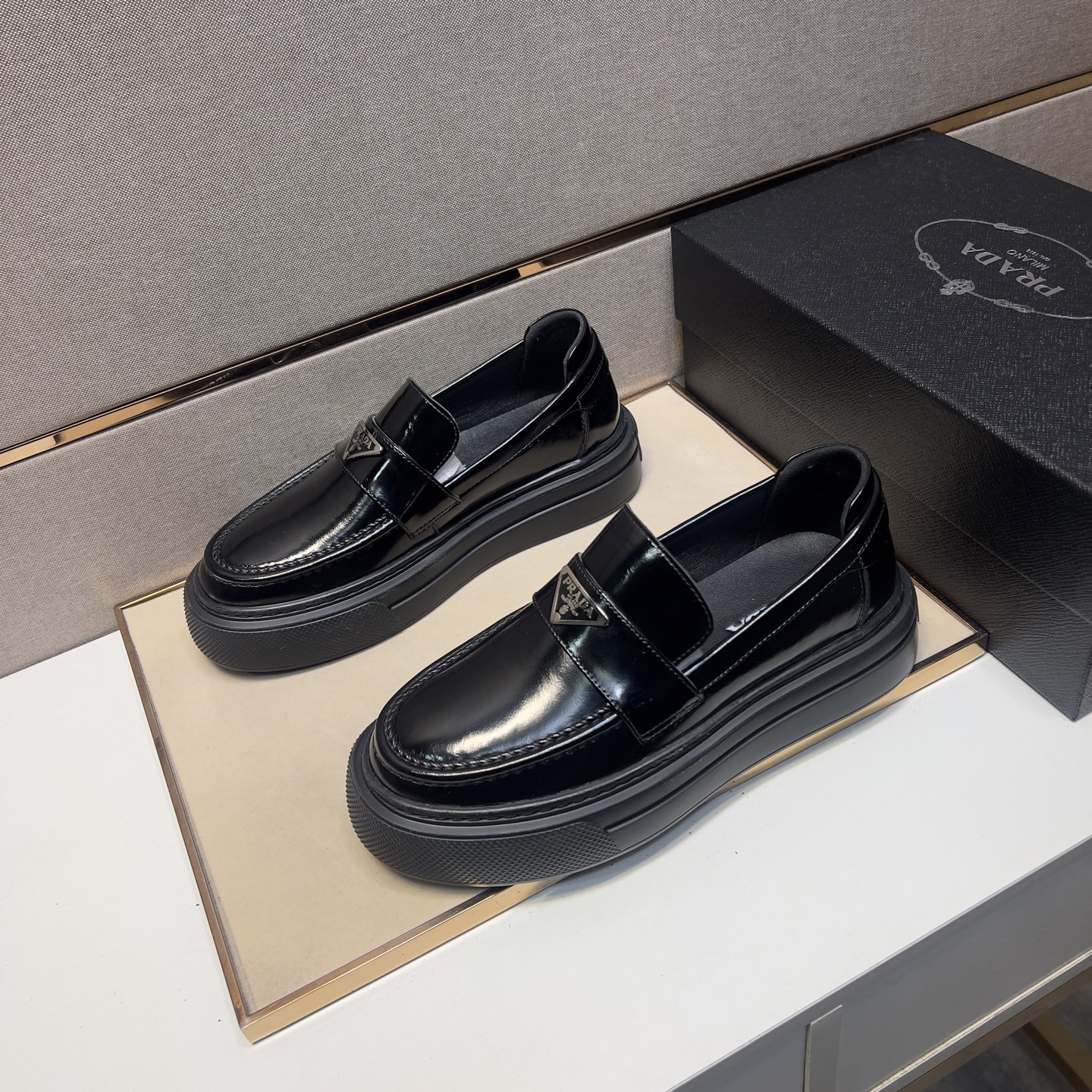 Prada Men's Leather Loafers with Chunky Sole - Stylish & Comfortable 3 i1742576035229 9758 0 1