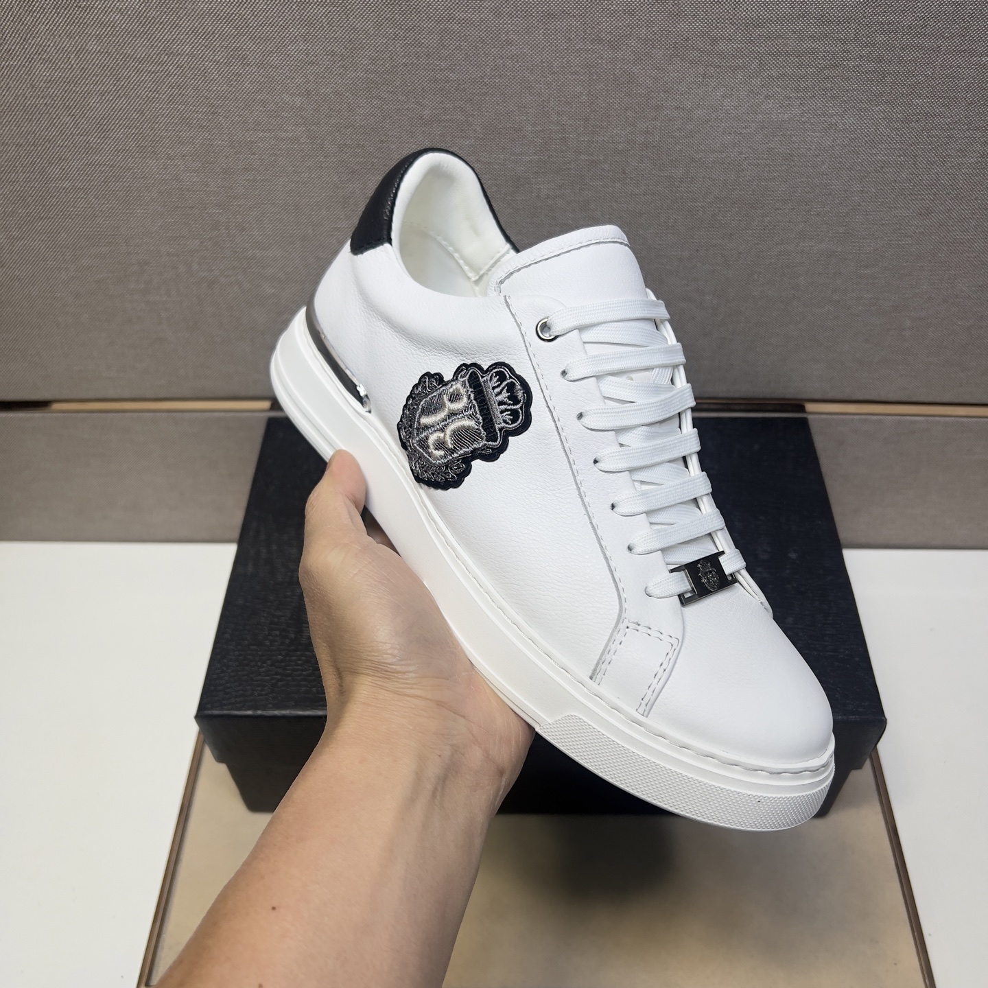 Billionaire White Leather Lace-Up Sneakers for Men, Sizes 39-44 7 i1742660946354 1615 0 5