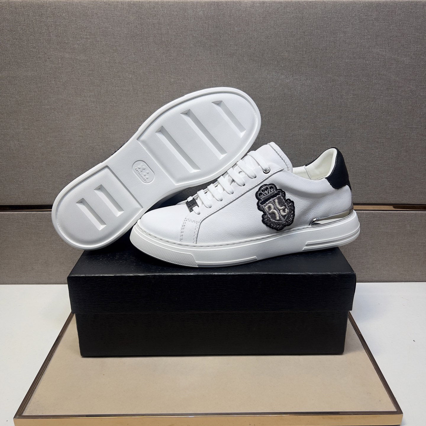 Billionaire White Leather Lace-Up Sneakers for Men, Sizes 39-44 9 i1742660946373 1298 0 7