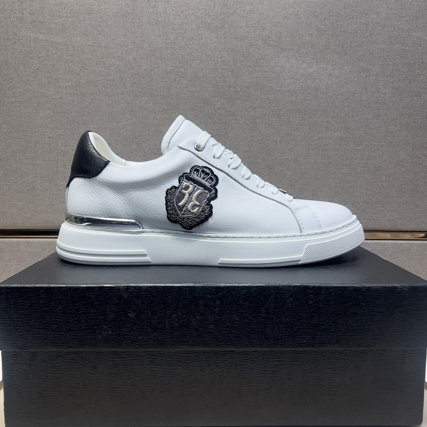 Billionaire White Leather Lace-Up Sneakers for Men, Sizes 39-44 4 i1742660946397 8547 0 2
