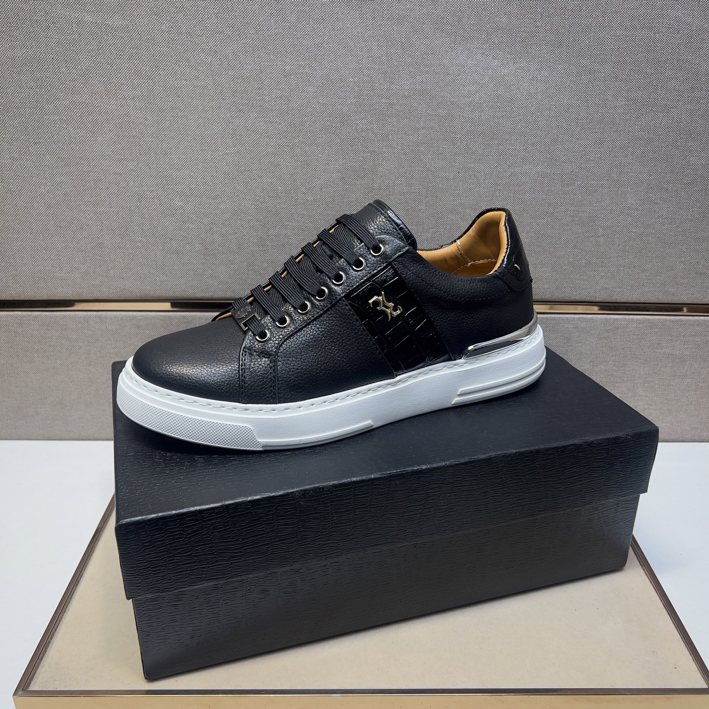 Billionaire Leather Sneakers for Men, Black Leather Upper, Sizes 39-44 5 i1742661036775 5460 0 3