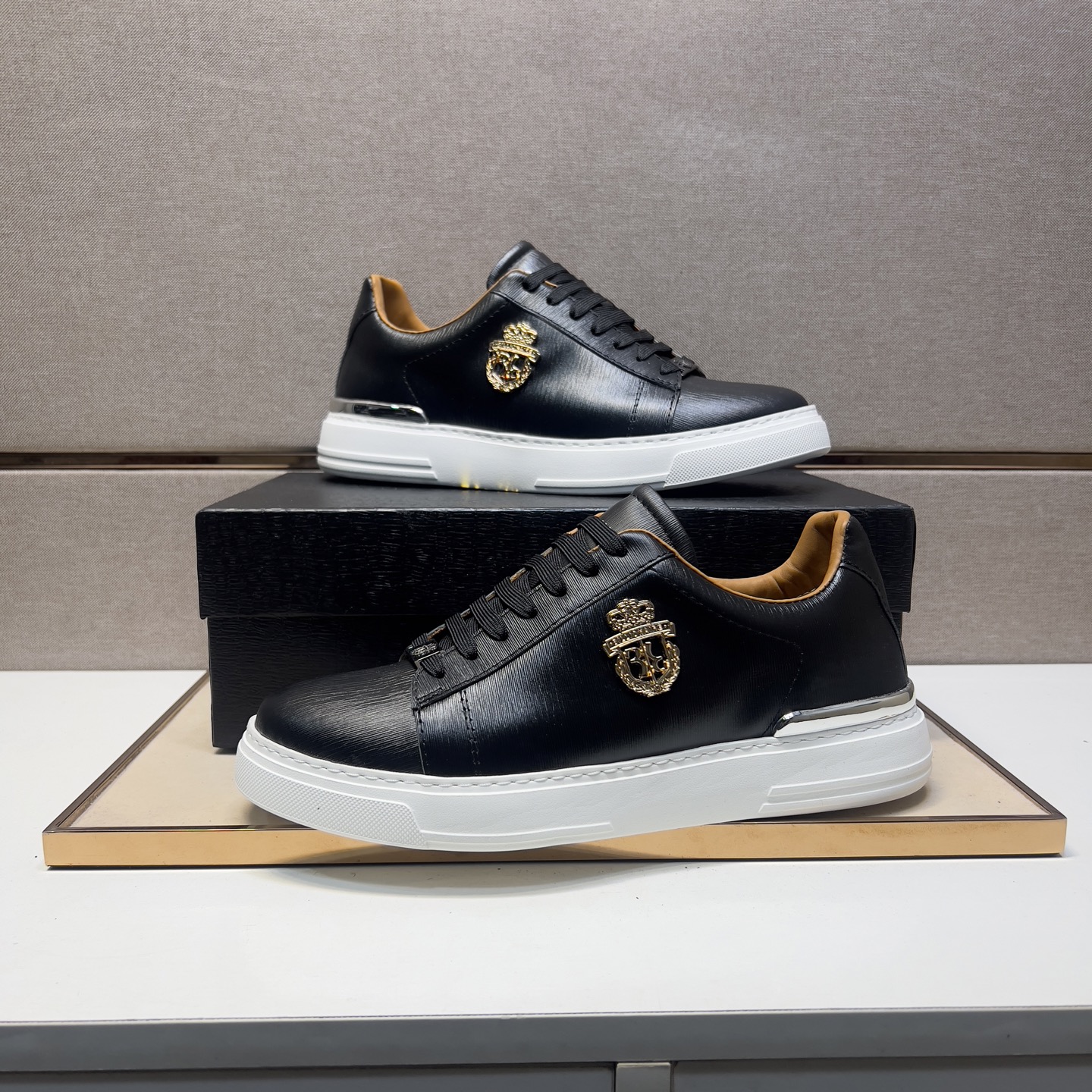 Billionaire Leather Sneakers for Men, Lace-Up Style in Black, Sizes 39-44 6 i1742661121053 2657 0 4