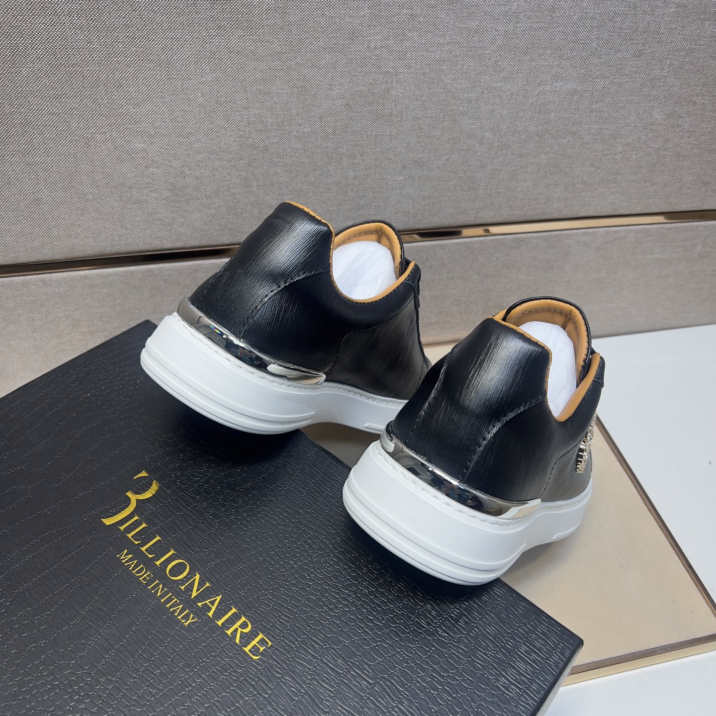 Billionaire Leather Sneakers for Men, Lace-Up Style in Black, Sizes 39-44 10 i1742661121127 9055 0 8