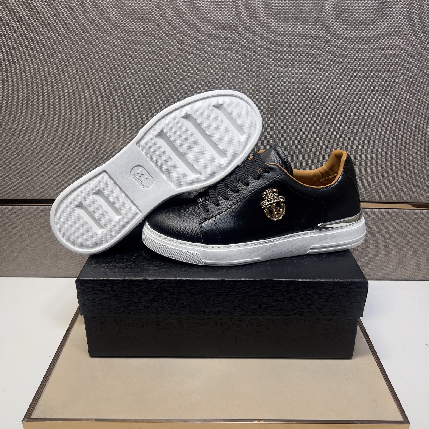 Billionaire Leather Sneakers for Men, Lace-Up Style in Black, Sizes 39-44 9 i1742661121145 6873 0 7