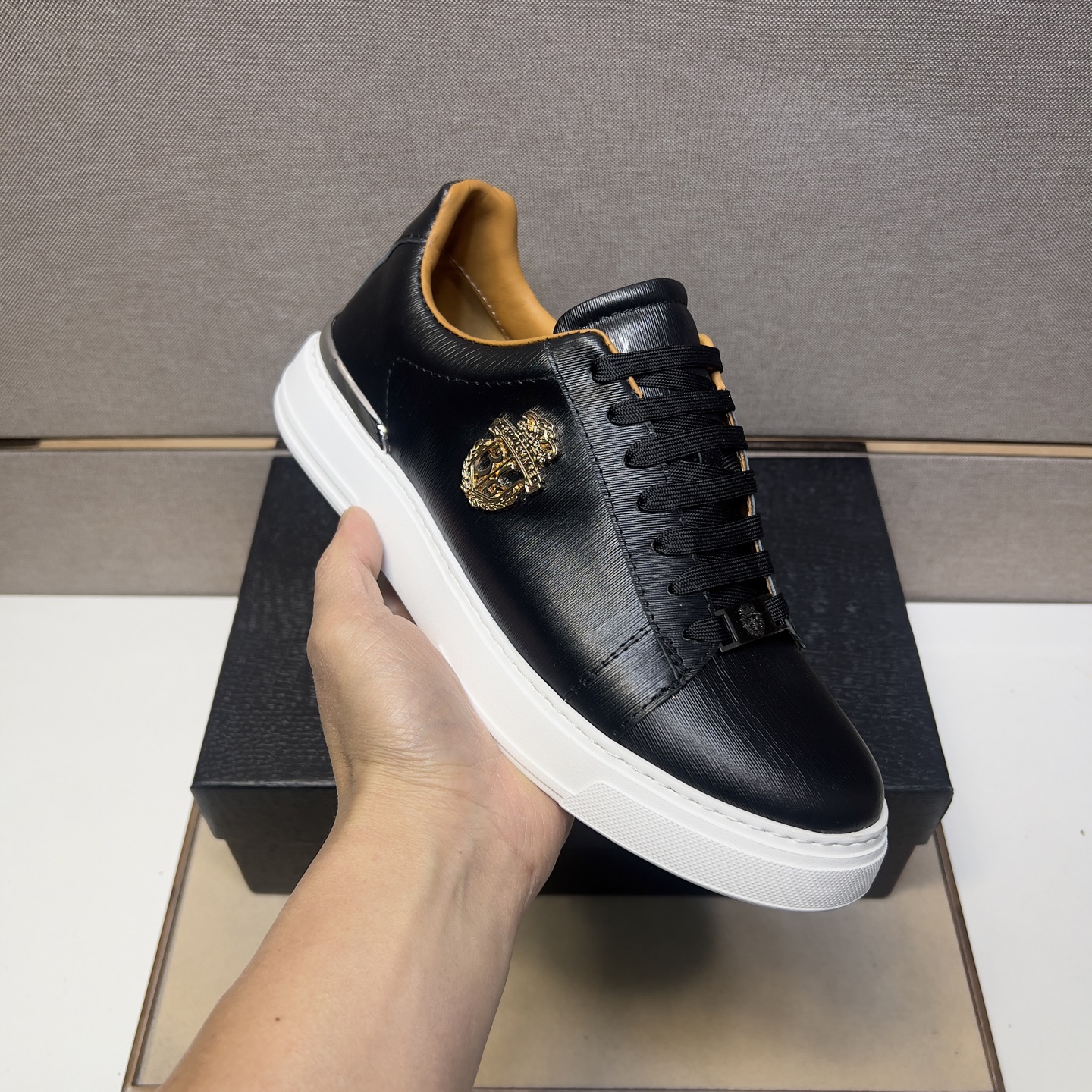 Billionaire Leather Sneakers for Men, Lace-Up Style in Black, Sizes 39-44 7 i1742661121168 3879 0 5
