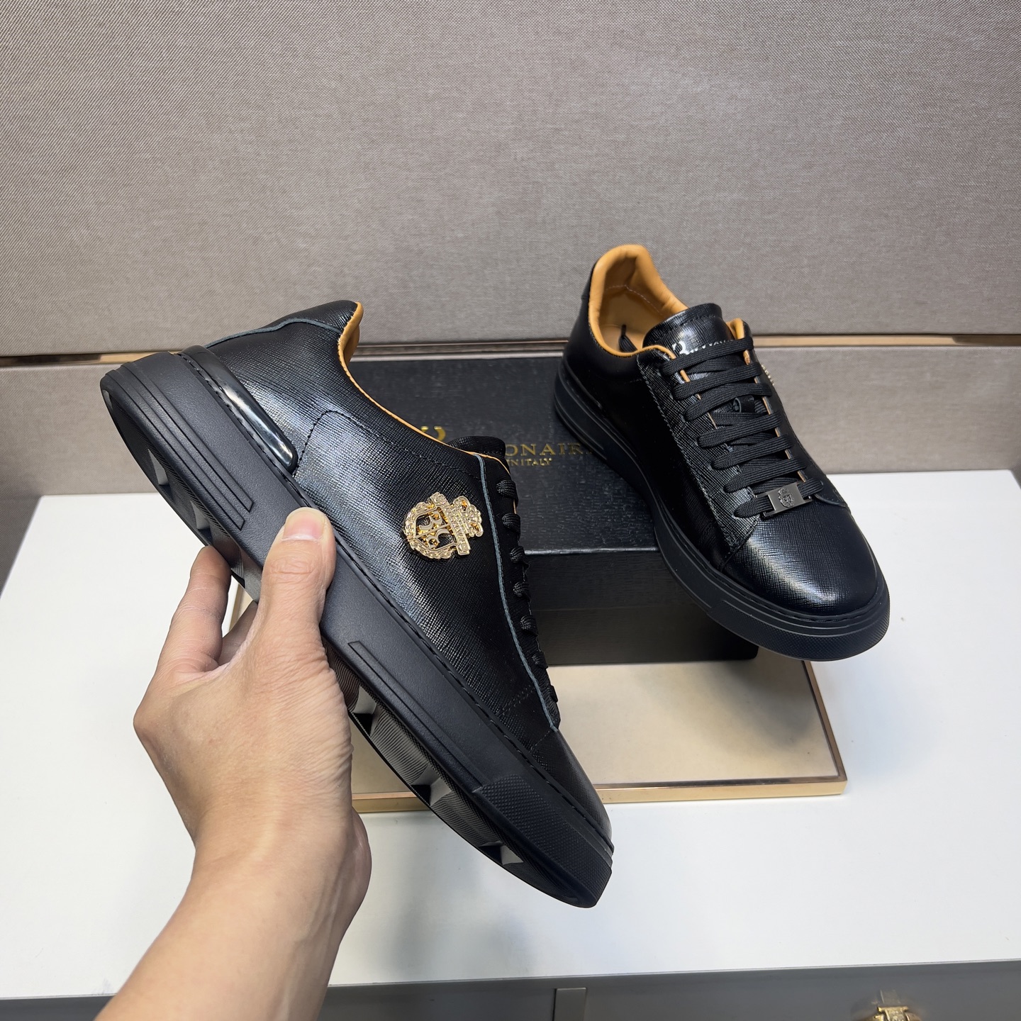 Billionaire Leather Lace-Up Sneakers, Comfortable & Breathable, Sizes 39-44 8 i1742661136232 9587 0 6