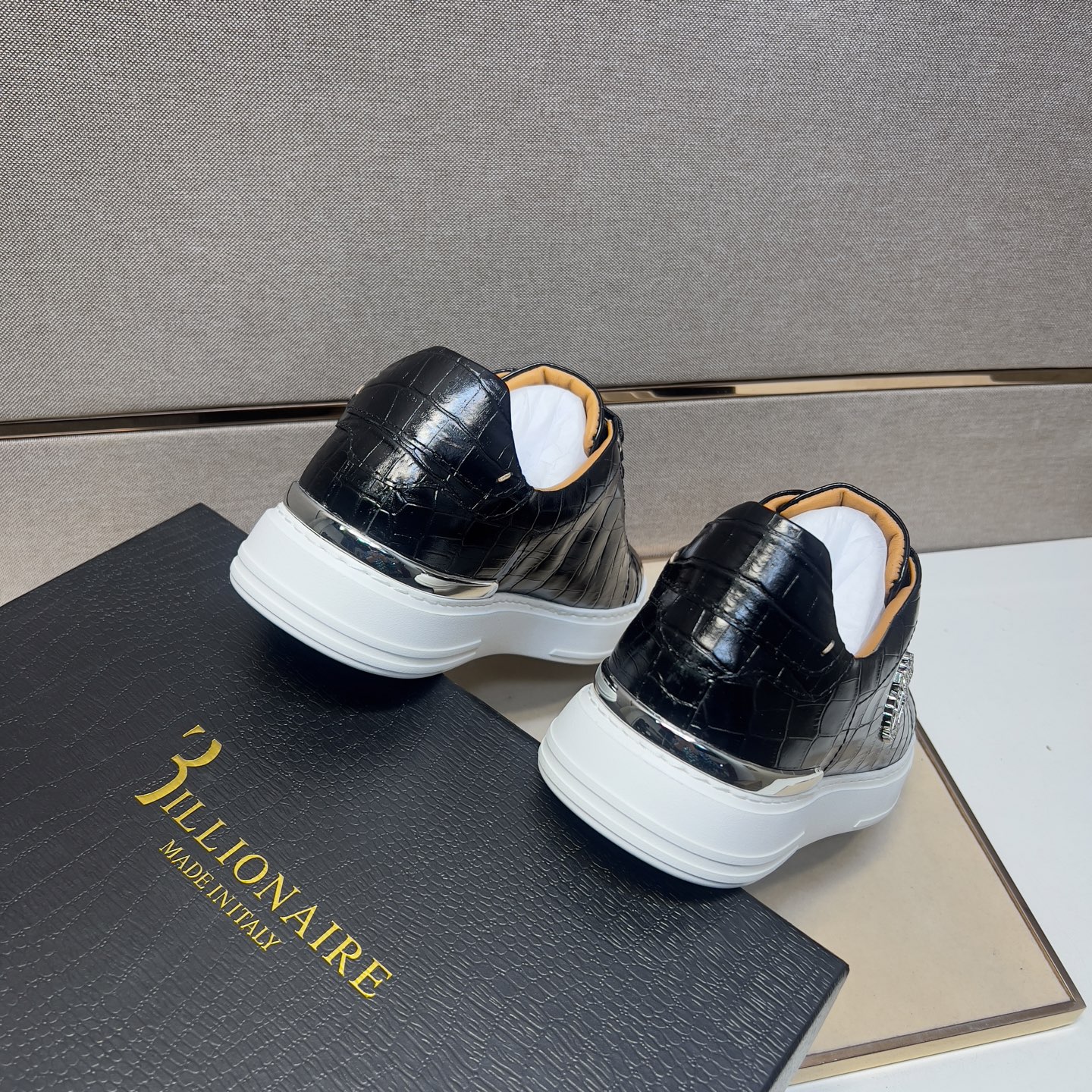 Billionaire Men's Leather Crocodile-Embossed Casual Sneakers, Sizes 39-44 10 i1742661164807 6075 0 8