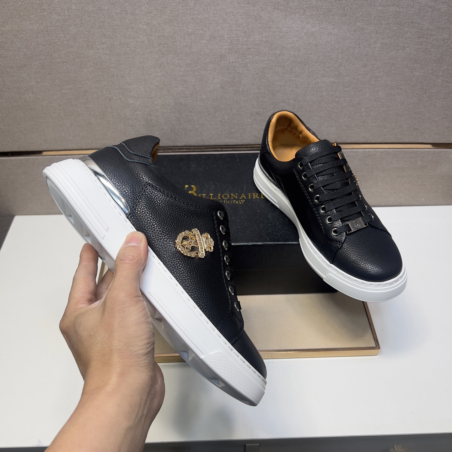 Billionaire Leather Sneakers for Men - Comfortable & Durable, Sizes 39-44 8 i1742661201232 6676 0 6