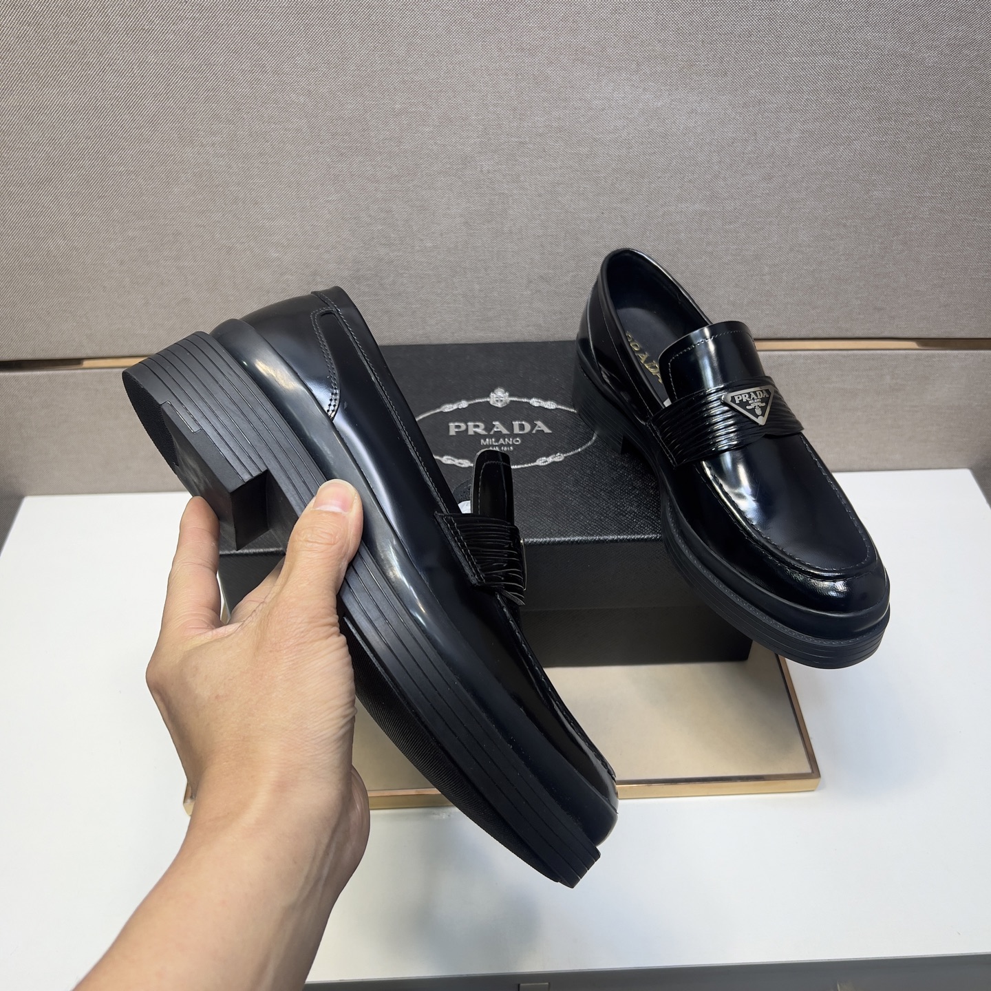 Prada Men's Black Leather Loafers, Sizes 38-44, Comfortable and Breathable 8 i1742749381724 1060 0 6