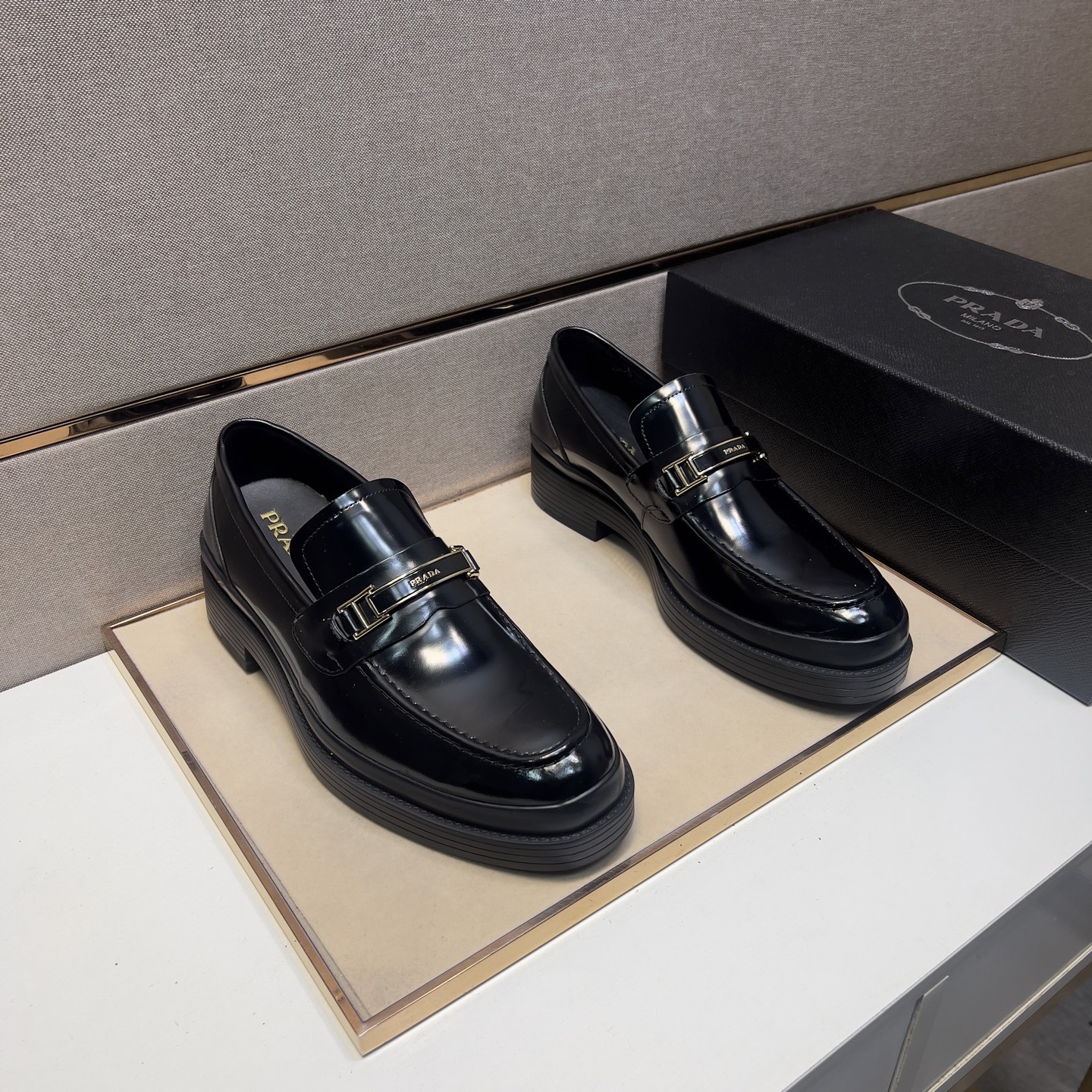 Prada Men's Leather Loafers - Classic Style, Comfortable Fit, Sizes 38-44 1 Prada Men's Leather Loafers - Classic Style, Comfortable Fit, Sizes 38-44