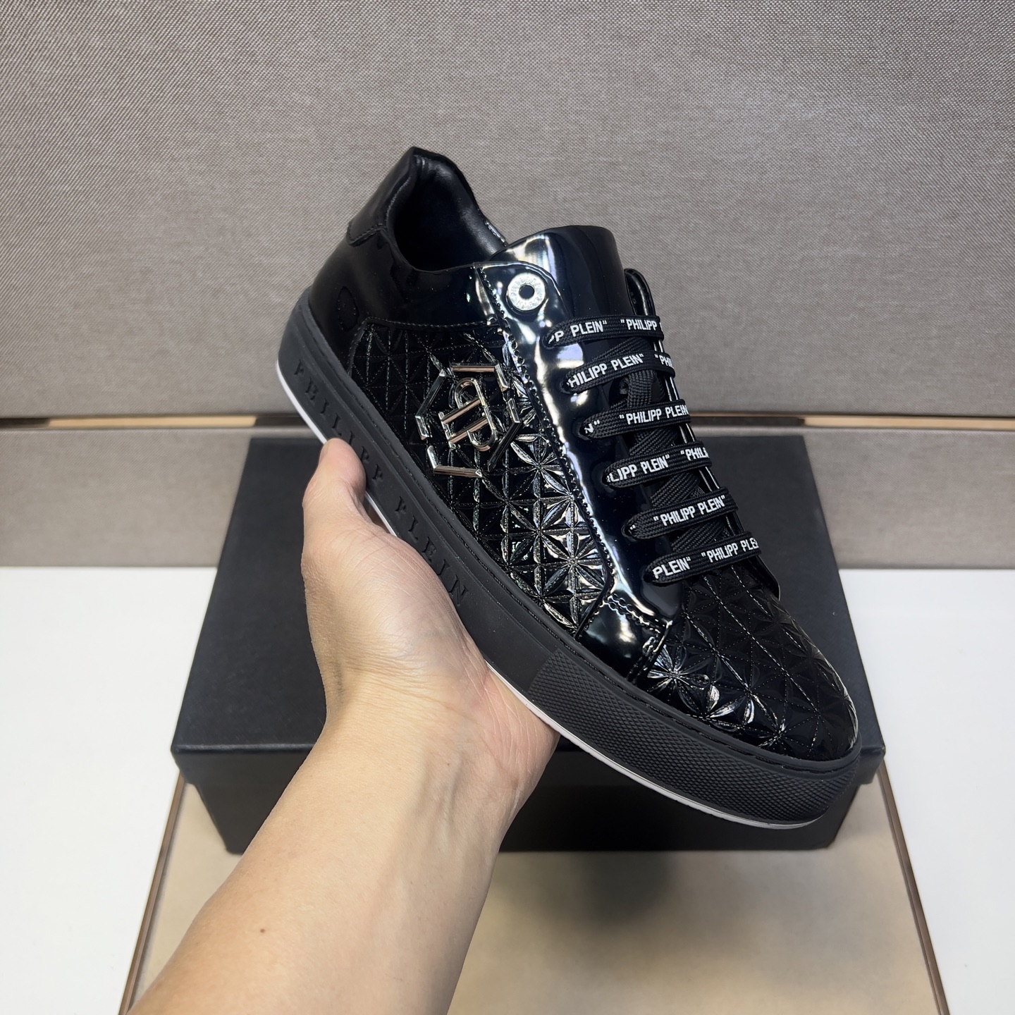 Philipp Plein Men's Black Leather Sneakers - Fashionable & Comfortable 7 i1742832940611 1176 0 5