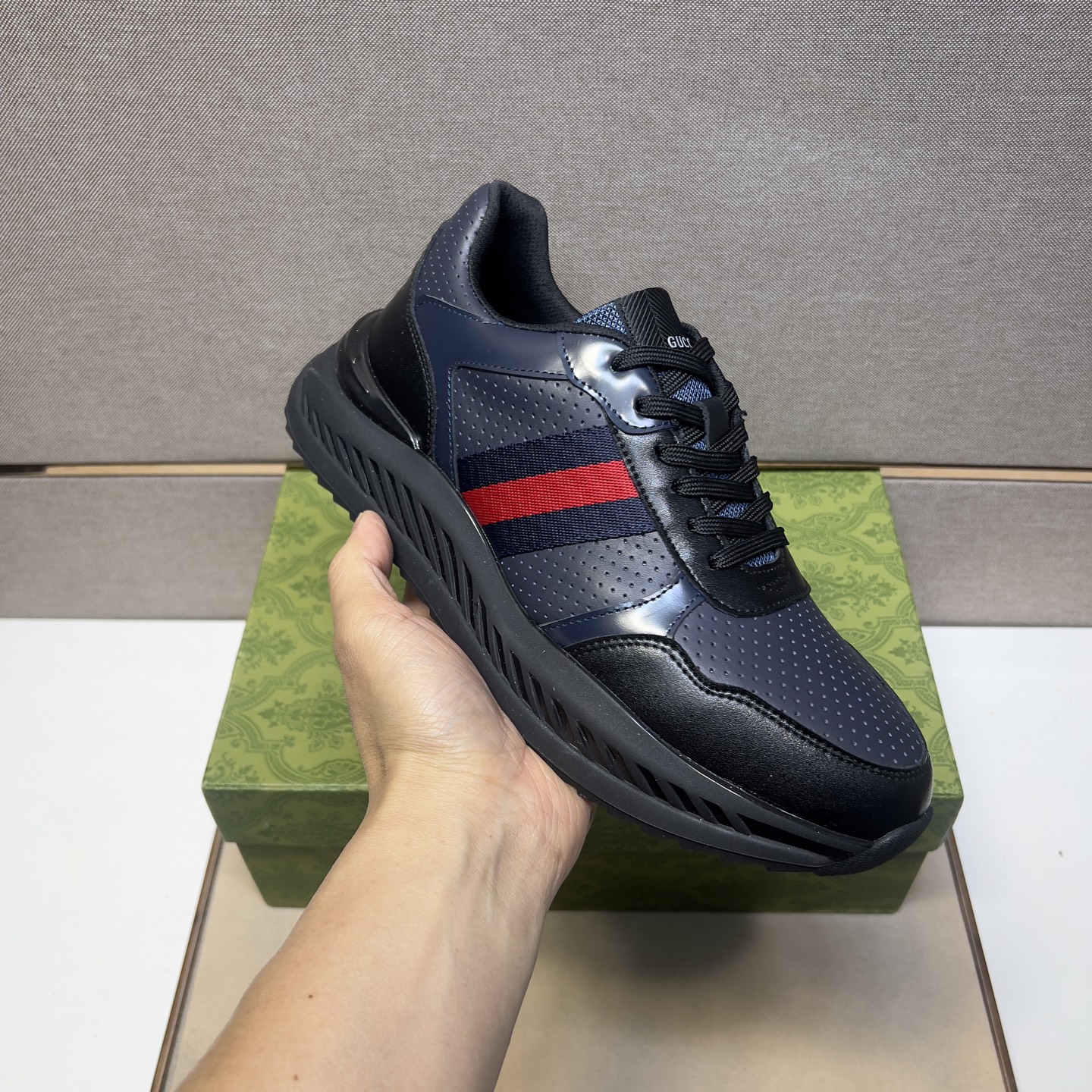 Gucci Men's Leather Sneakers with Web Stripe | Comfortable & Stylish 7 i1742833523623 3914 0 5