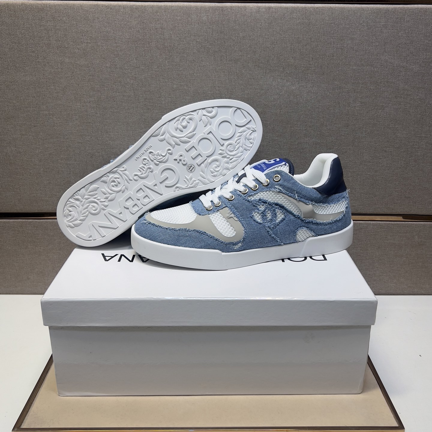Dolce & Gabbana Denim & Mesh Sneakers Comfortable Breathable Couple Shoes 9 i1742921353696 2243 0 7