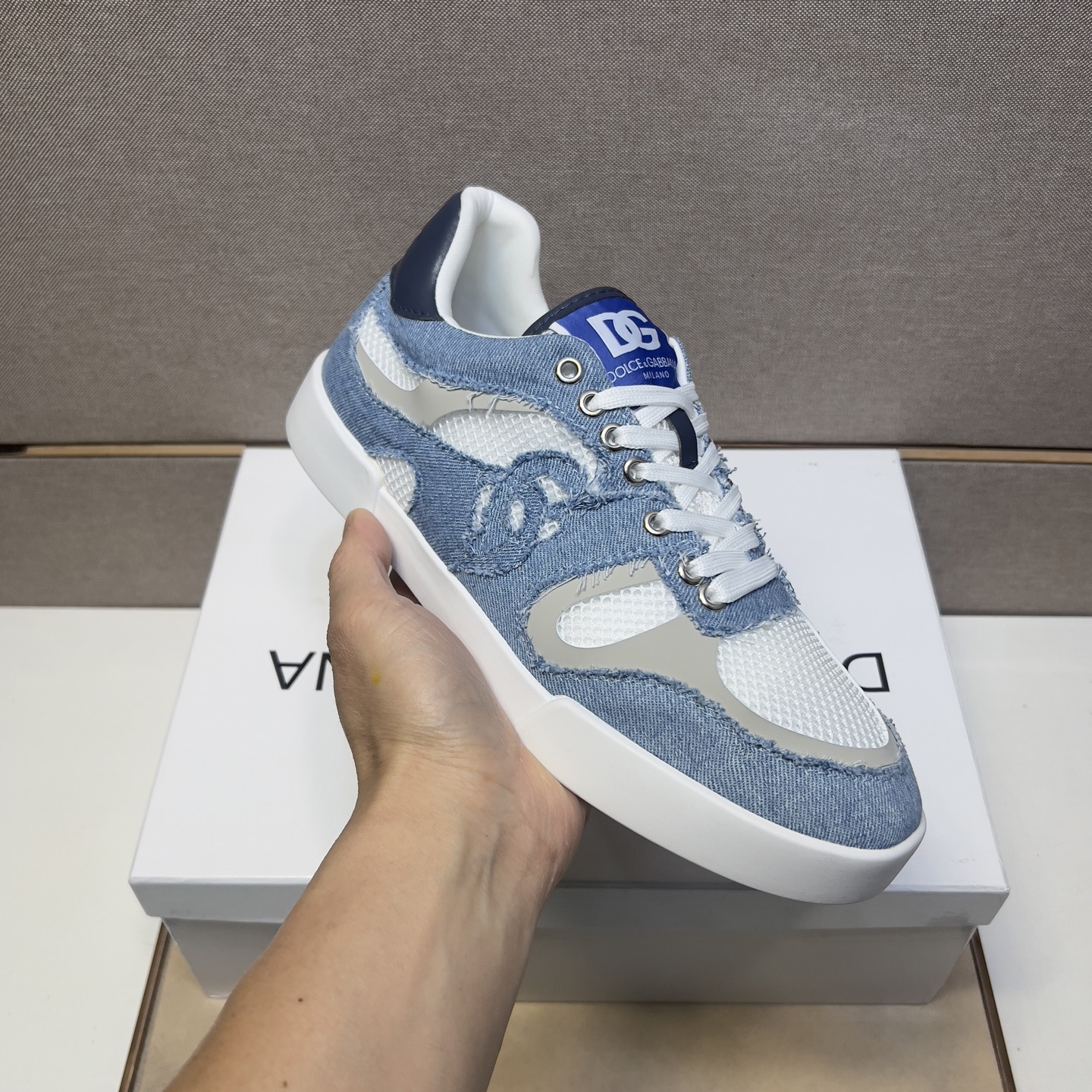 Dolce & Gabbana Denim & Mesh Sneakers Comfortable Breathable Couple Shoes 7 i1742921353797 7990 0 5