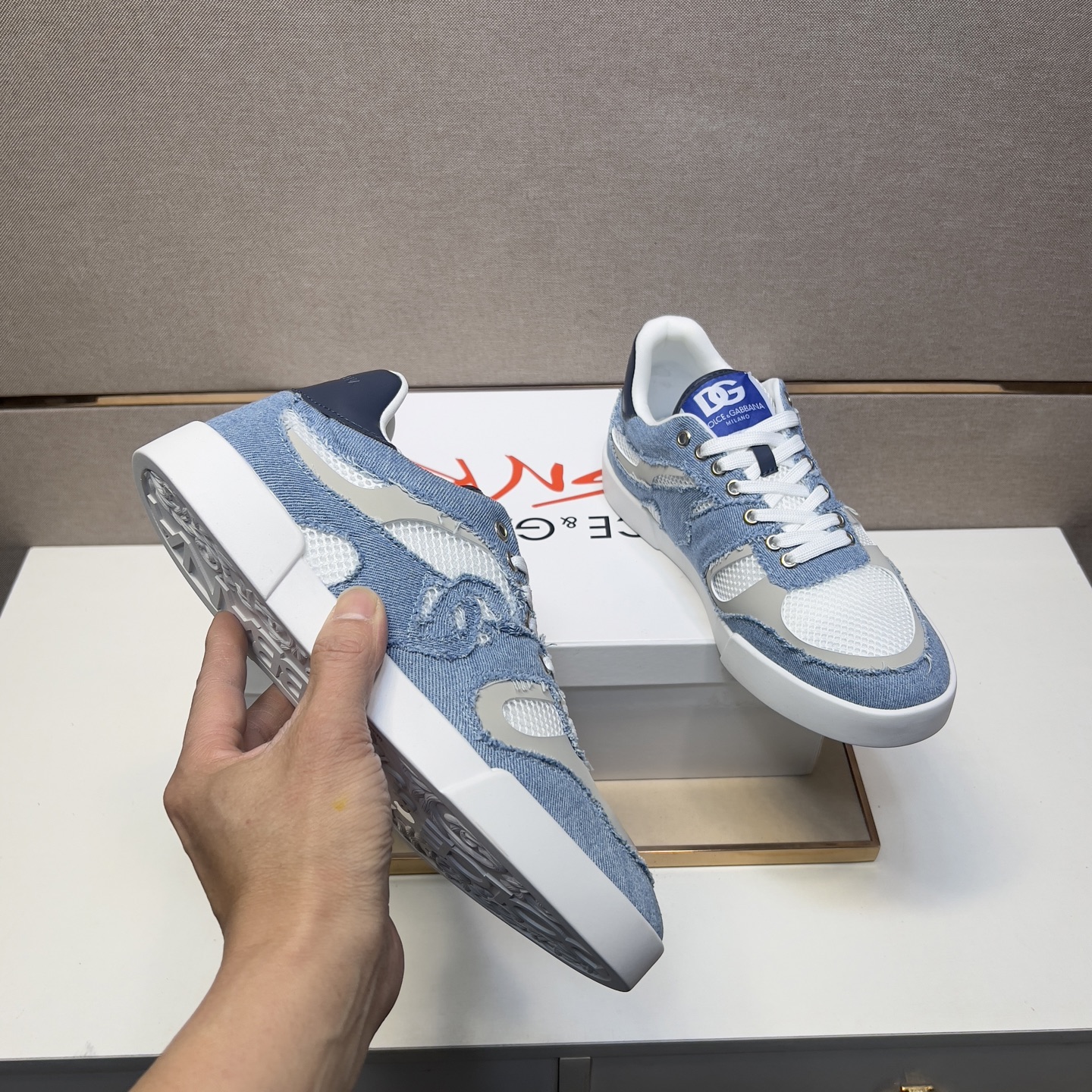 Dolce & Gabbana Denim & Mesh Sneakers Comfortable Breathable Couple Shoes 8 i1742921354699 5787 0 6