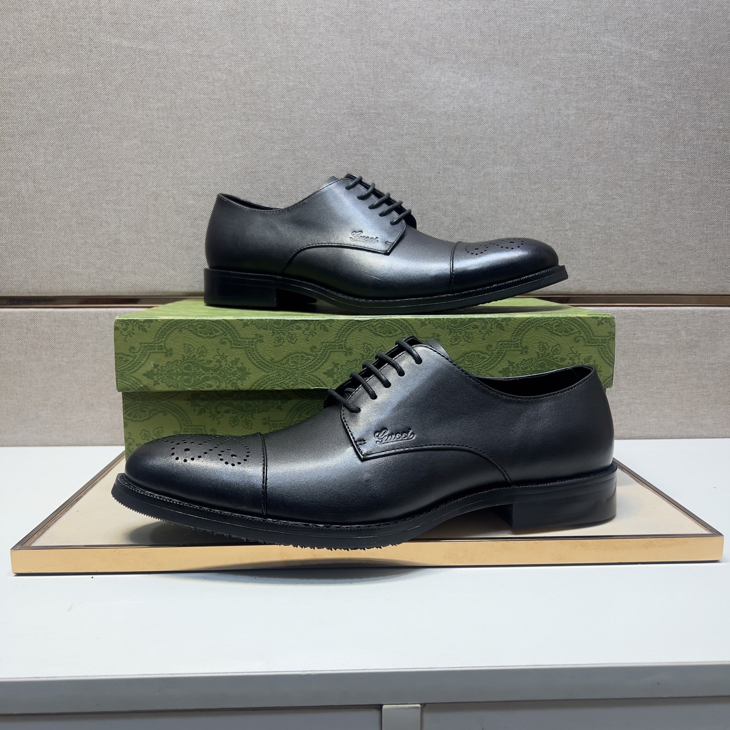 Gucci Men's Leather Lace-Up Oxford Dress Shoes, Black, Sizes 39-44 6 i1743440607707 3699 0 4