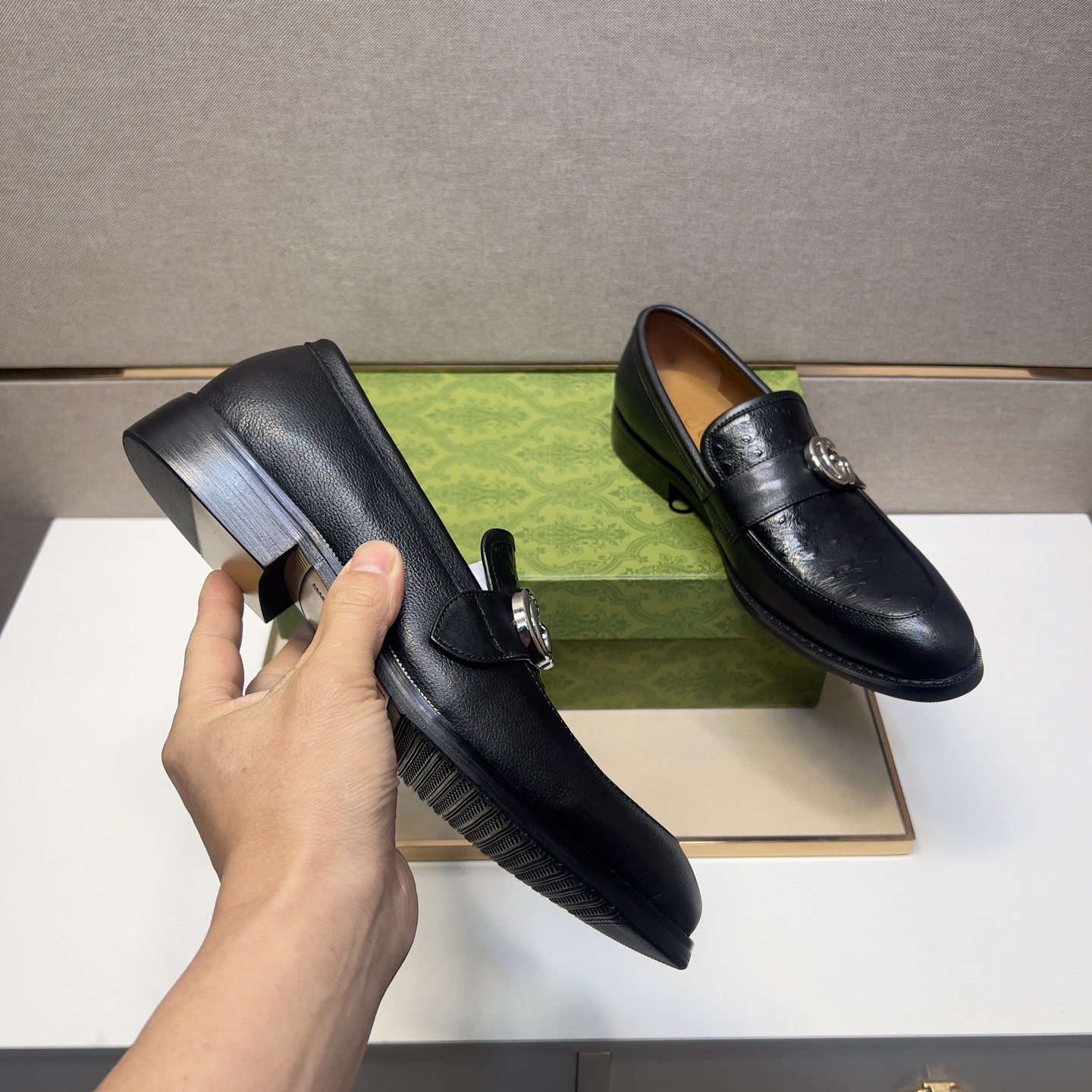 Gucci Men's Leather Loafers with Double G Hardware - Black, Sizes 39-44 8 i1743440683277 9593 0 6