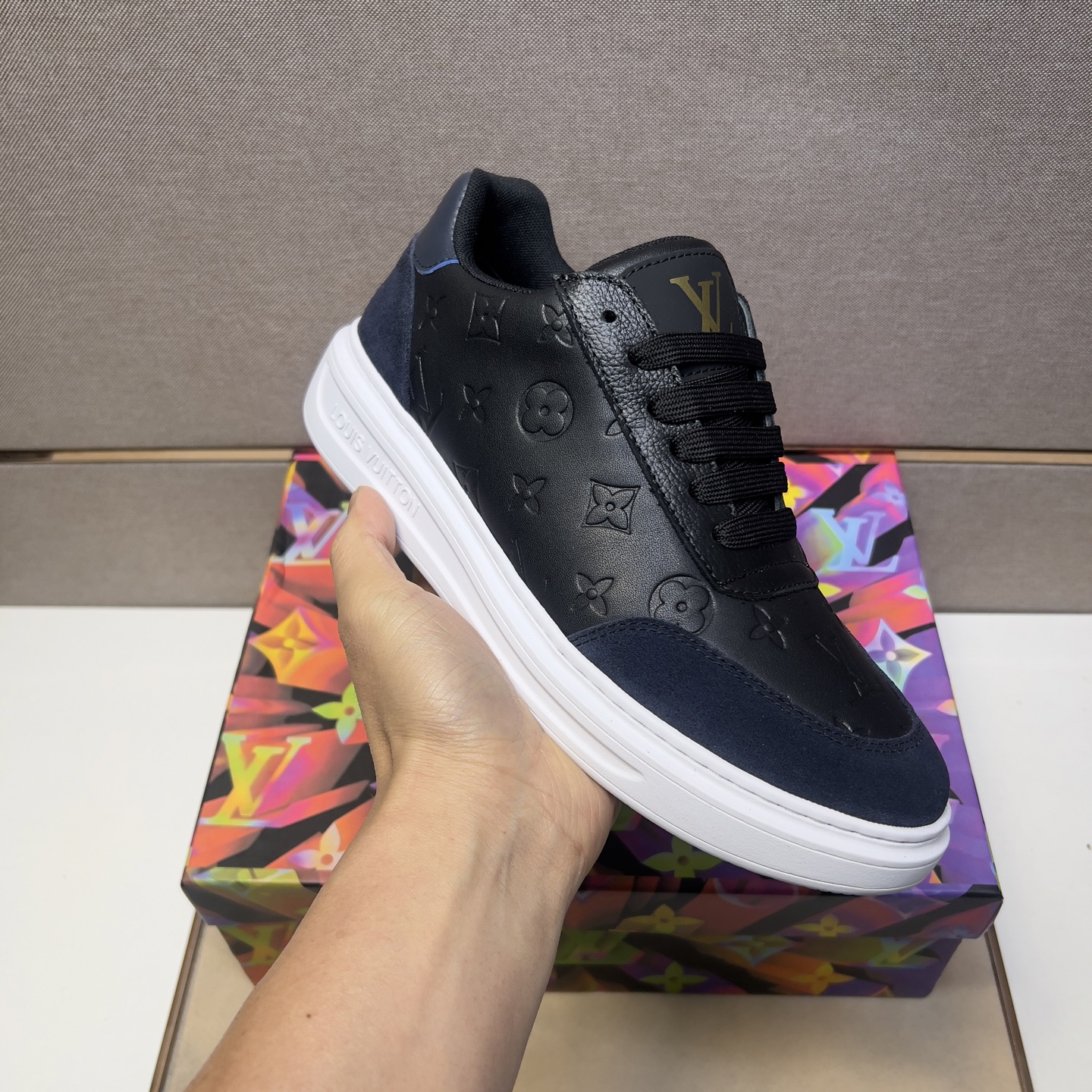 Louis Vuitton Men's Black Leather and Suede Casual Sneakers, Sizes 38-44 7 i1743526190440 8892 0 5