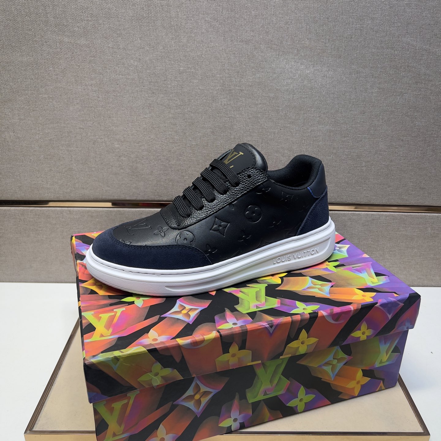 Louis Vuitton Men's Black Leather and Suede Casual Sneakers, Sizes 38-44 5 i1743526190449 9230 0 3