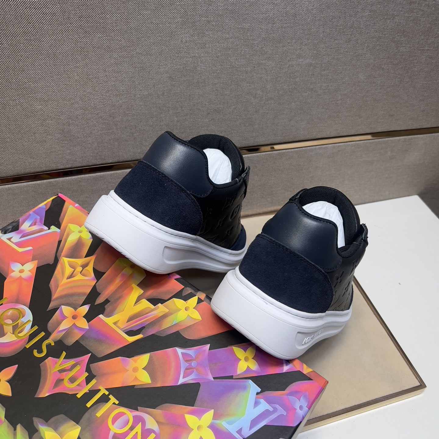 Louis Vuitton Men's Black Leather and Suede Casual Sneakers, Sizes 38-44 10 i1743526190466 1194 0 8