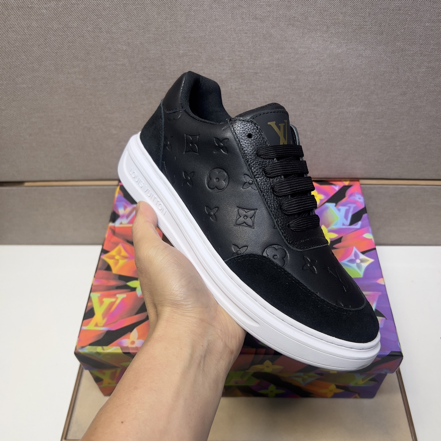 Louis Vuitton Men's Black Leather Casual Sneakers - Size 38-44 7 i1743526290379 8933 0 5