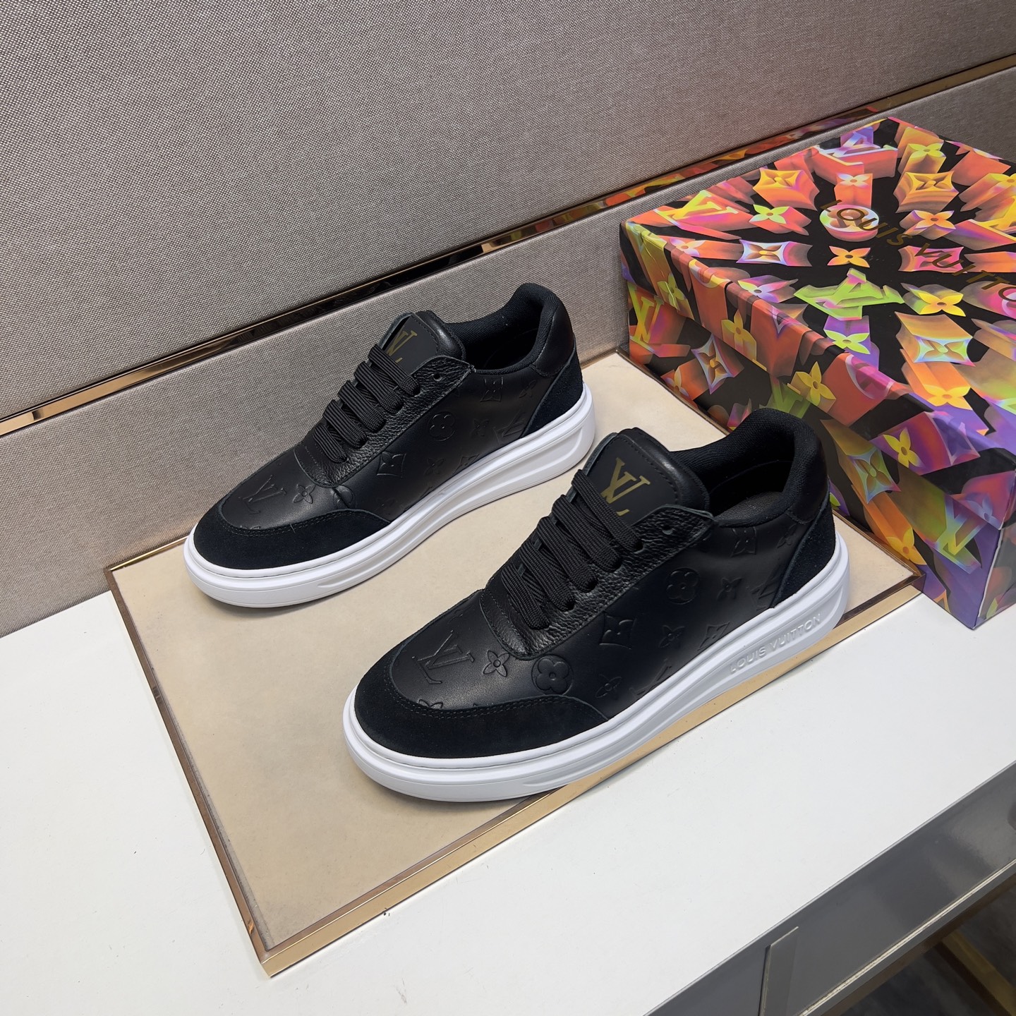 Louis Vuitton Men's Black Leather Casual Sneakers - Size 38-44 3 i1743526290391 1280 0 1