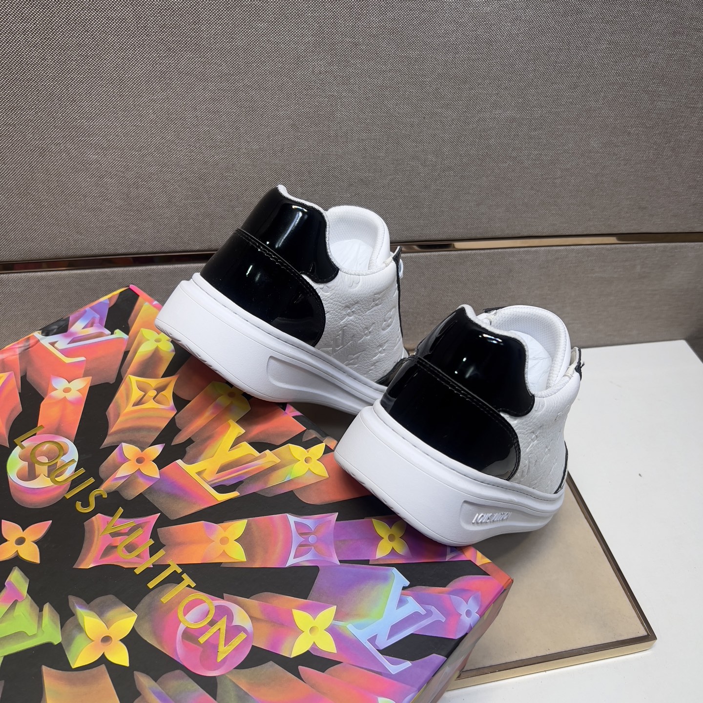 Louis Vuitton Men's White and Black Leather Sneakers, Size 38-44 10 i1743526344343 7029 0 8