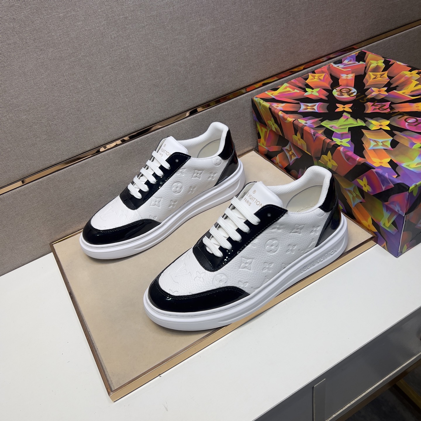 Louis Vuitton Men's White and Black Leather Sneakers, Size 38-44 3 i1743526345254 1746 0 1