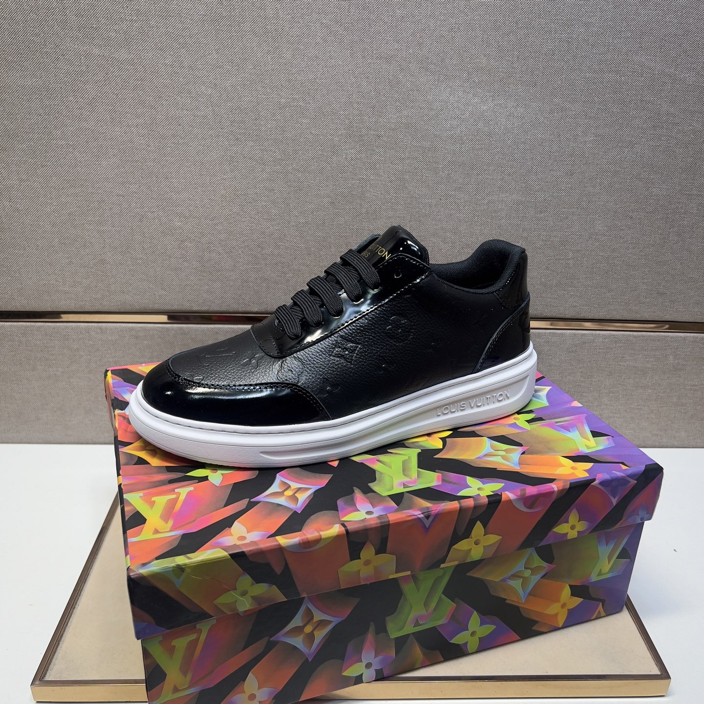 Louis Vuitton Men's Black Leather Casual Sneakers, Sizes 38-44 5 i1743526391861 7784 0 3