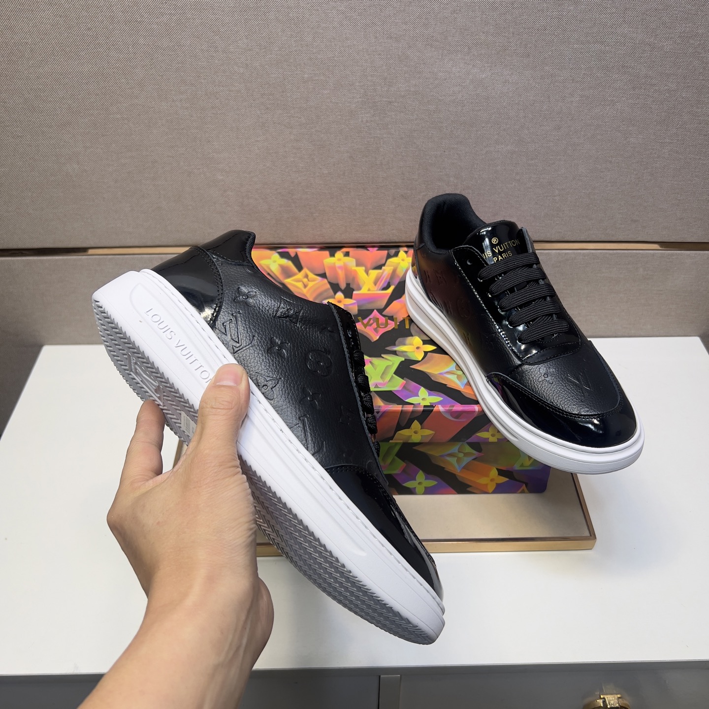 Louis Vuitton Men's Black Leather Casual Sneakers, Sizes 38-44 8 i1743526392534 8136 0 6