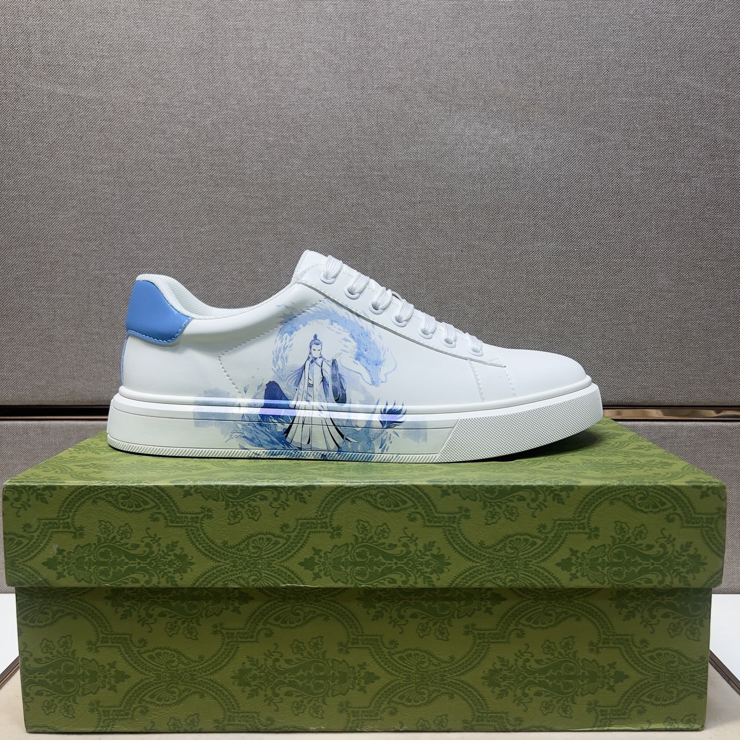 Stylish Men's White Leather Sneakers with Blue Accents, Sizes 38-44 4 i1744043901713 8233 0 2