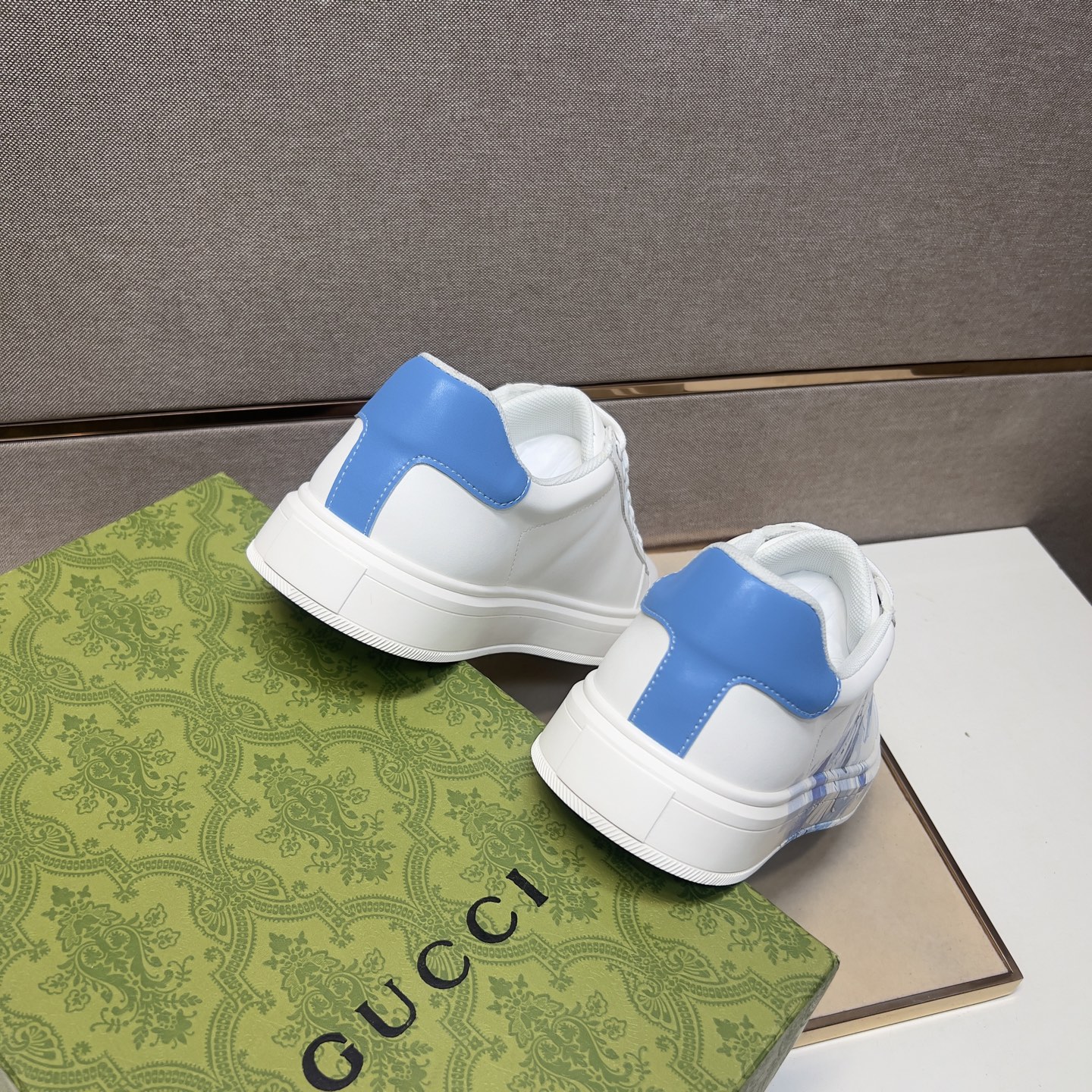 Stylish Men's White Leather Sneakers with Blue Accents, Sizes 38-44 10 i1744043902452 6919 0 8