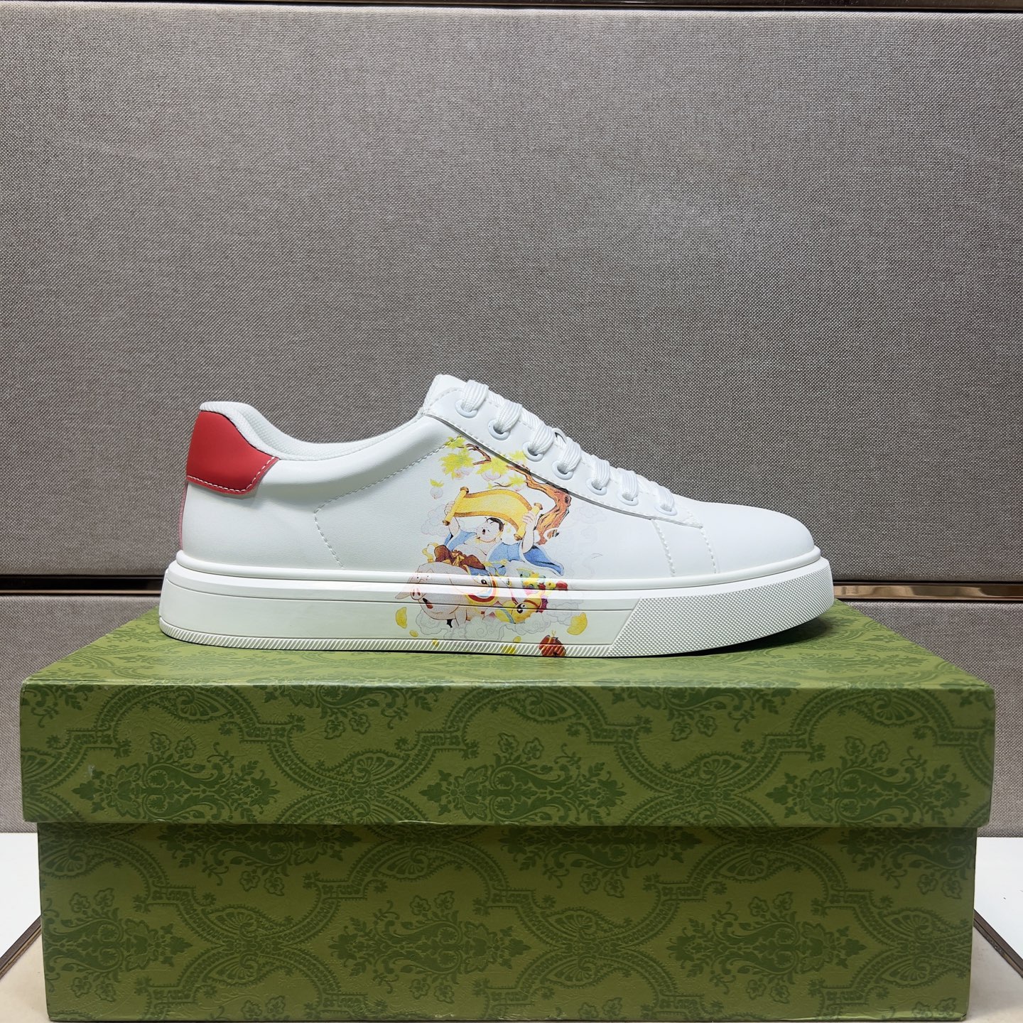 Gucci Men's Ace Sneaker with Cartoon Print, Classic White Leather Shoes 4 i1744043924861 7571 0 2