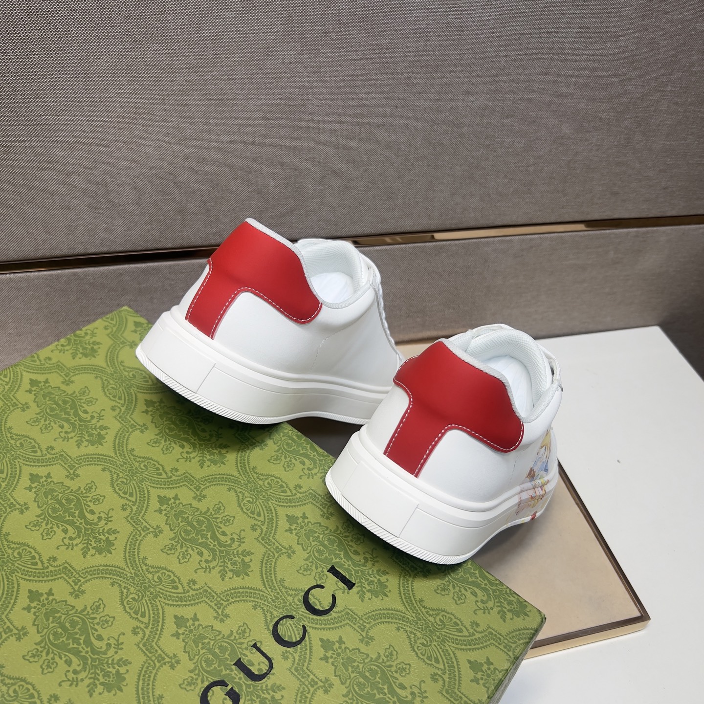 Gucci Men's Ace Sneaker with Cartoon Print, Classic White Leather Shoes 10 i1744043925943 8947 0 8