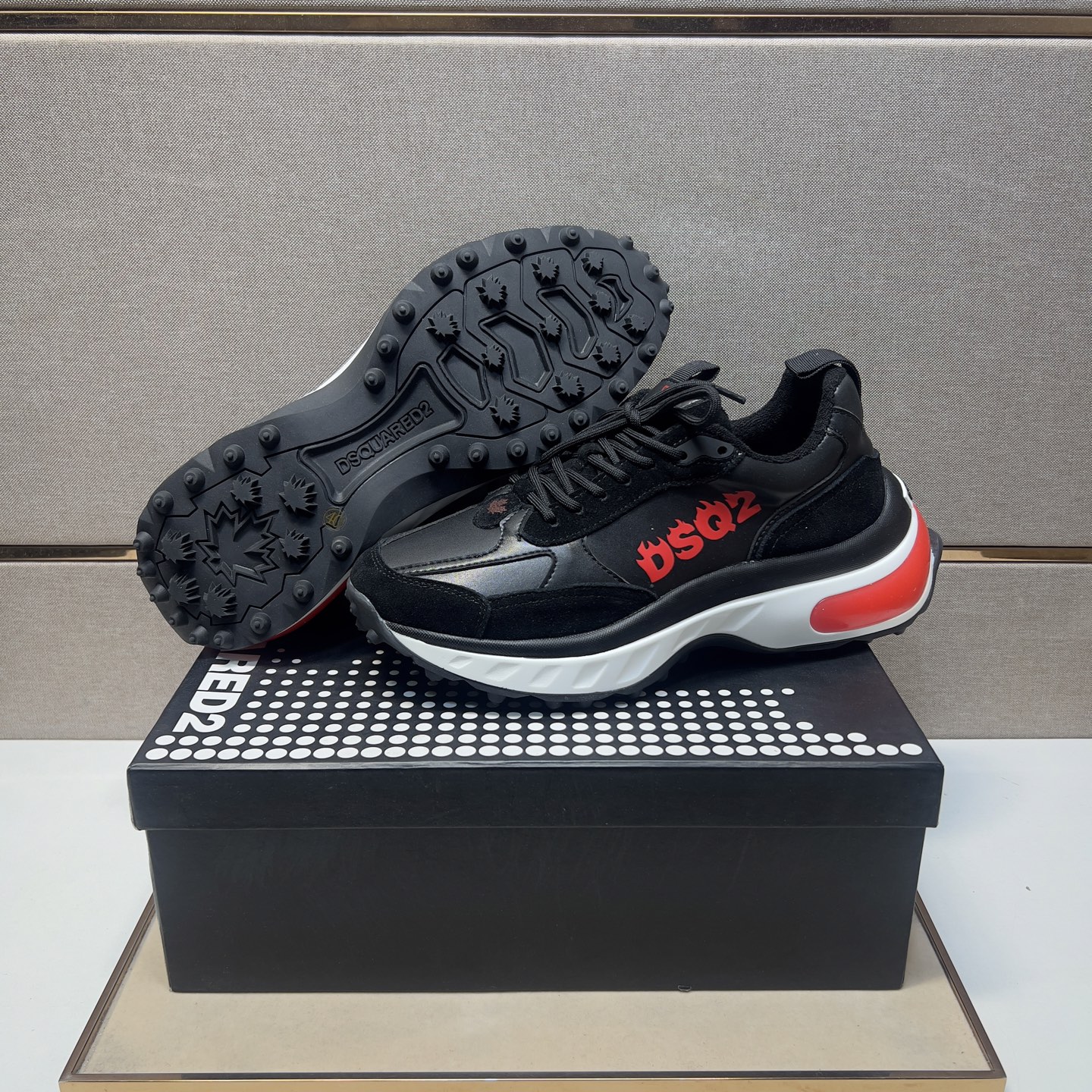 Dsquared2 Men's Black Leather & Suede Lace-Up Fashion Sneakers 9 i1745253862776 2232 0 7