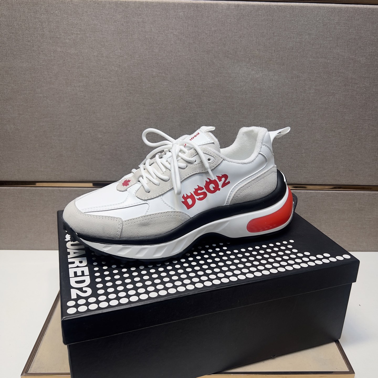 Dsquared2 Men's White Leather & Mesh Lace-Up Sneakers - Comfortable & Stylish 5 i1745253929468 6328 0 3
