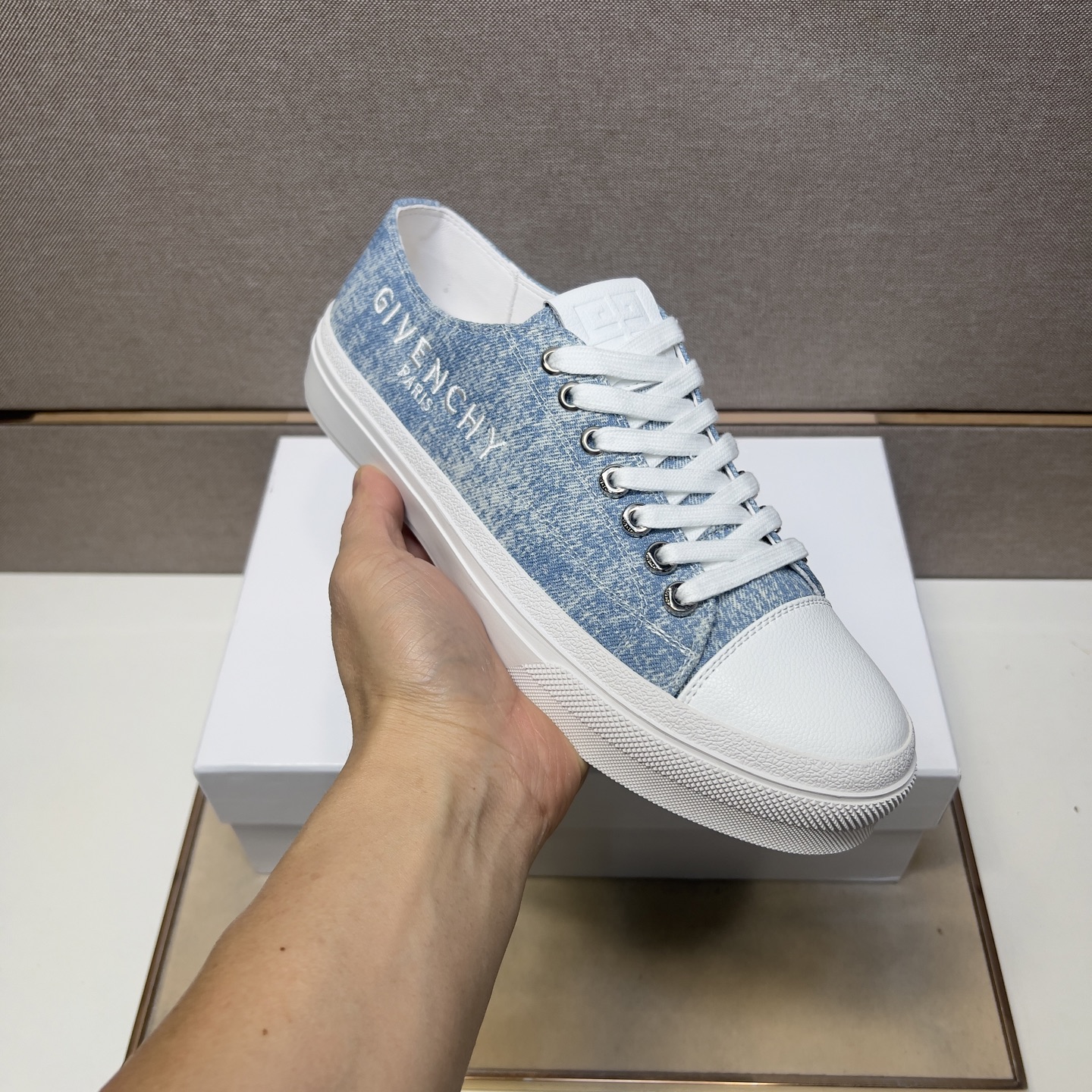 Givenchy Men's Casual Sneakers in Blue Denim and Leather, Sizes 38-44 7 i1745340762758 6675 0 5