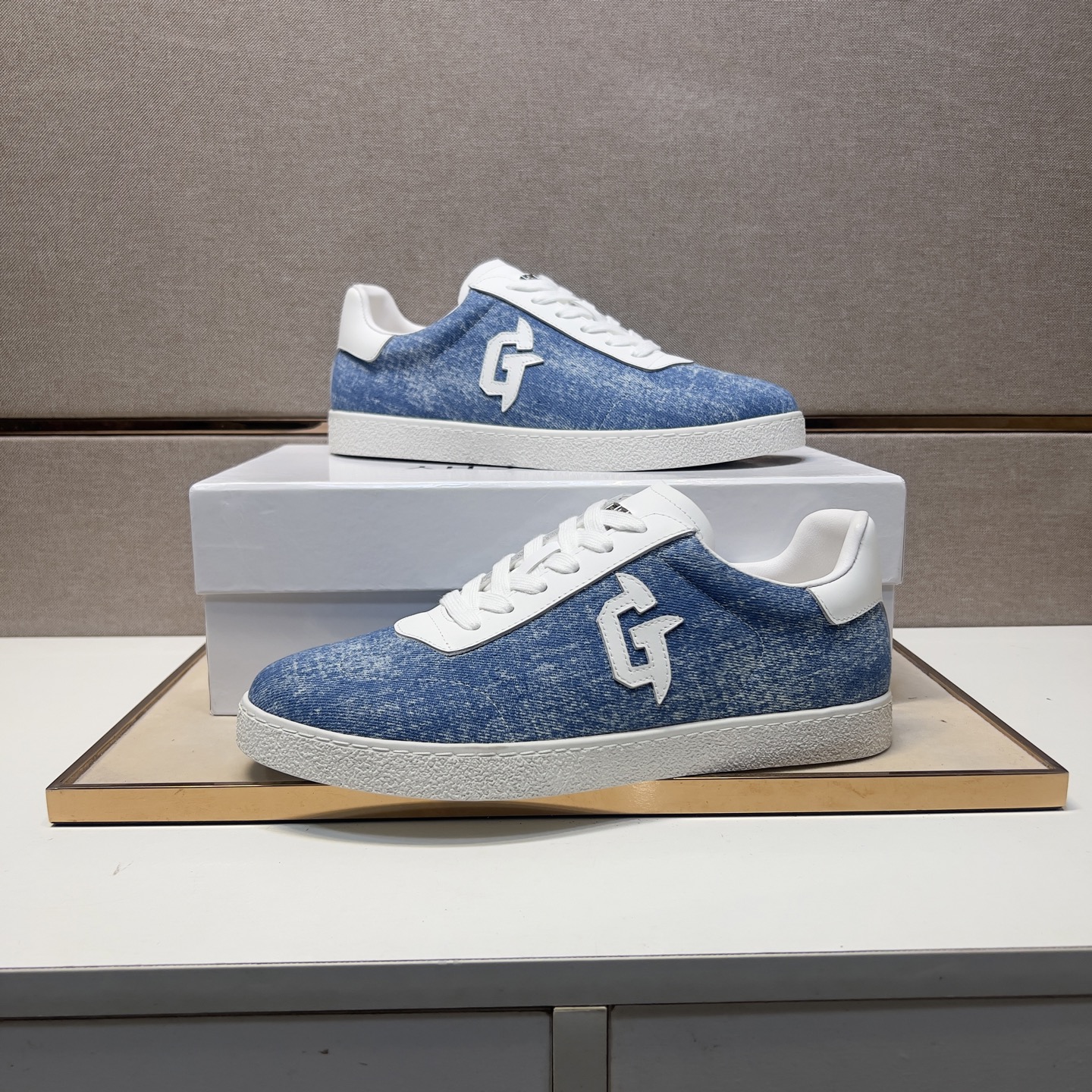 Givenchy Men's Casual Sneakers Blue Denim Leather Trim Size 38-44 6 i1745340839296 7433 0 4