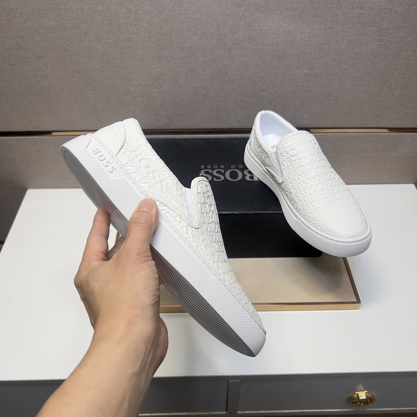 BOSS Men's Slip-On Sneakers: Fashionable & Comfortable, Sizes 38-44 8 i1745425873307 2722 0 6
