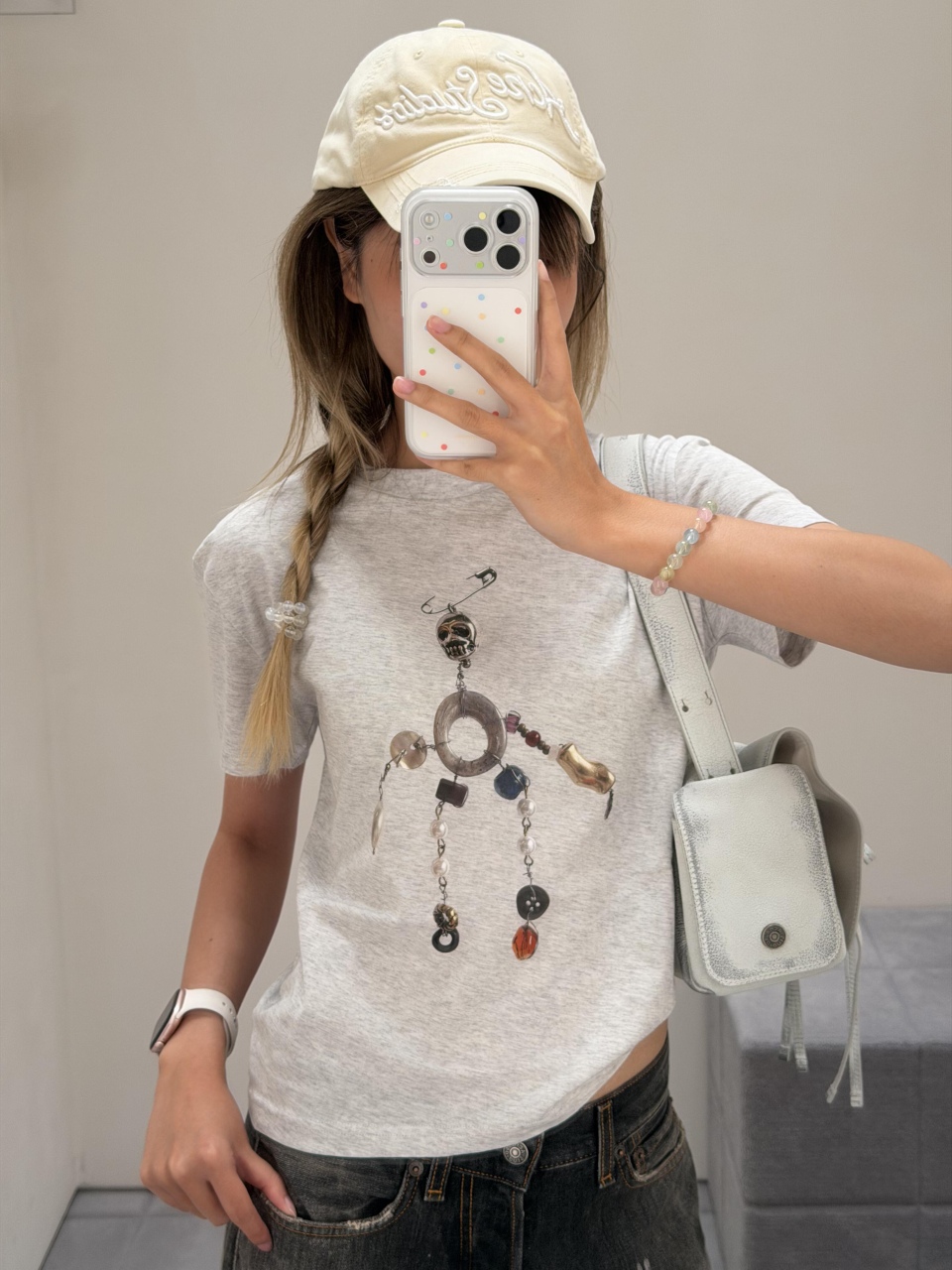 NO:946271,6112# Skull printed T-shirt sharing + size,,198609096112#  骷髅印花T 上身分享+尺码,,,Women's clothing