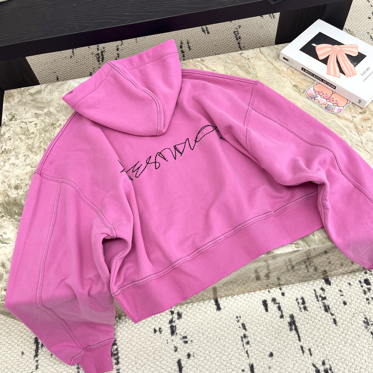 Acnestudios 25秋冬新款 短款连帽卫衣外套 后背刺绣英文logo 休闲又高级 两色SML