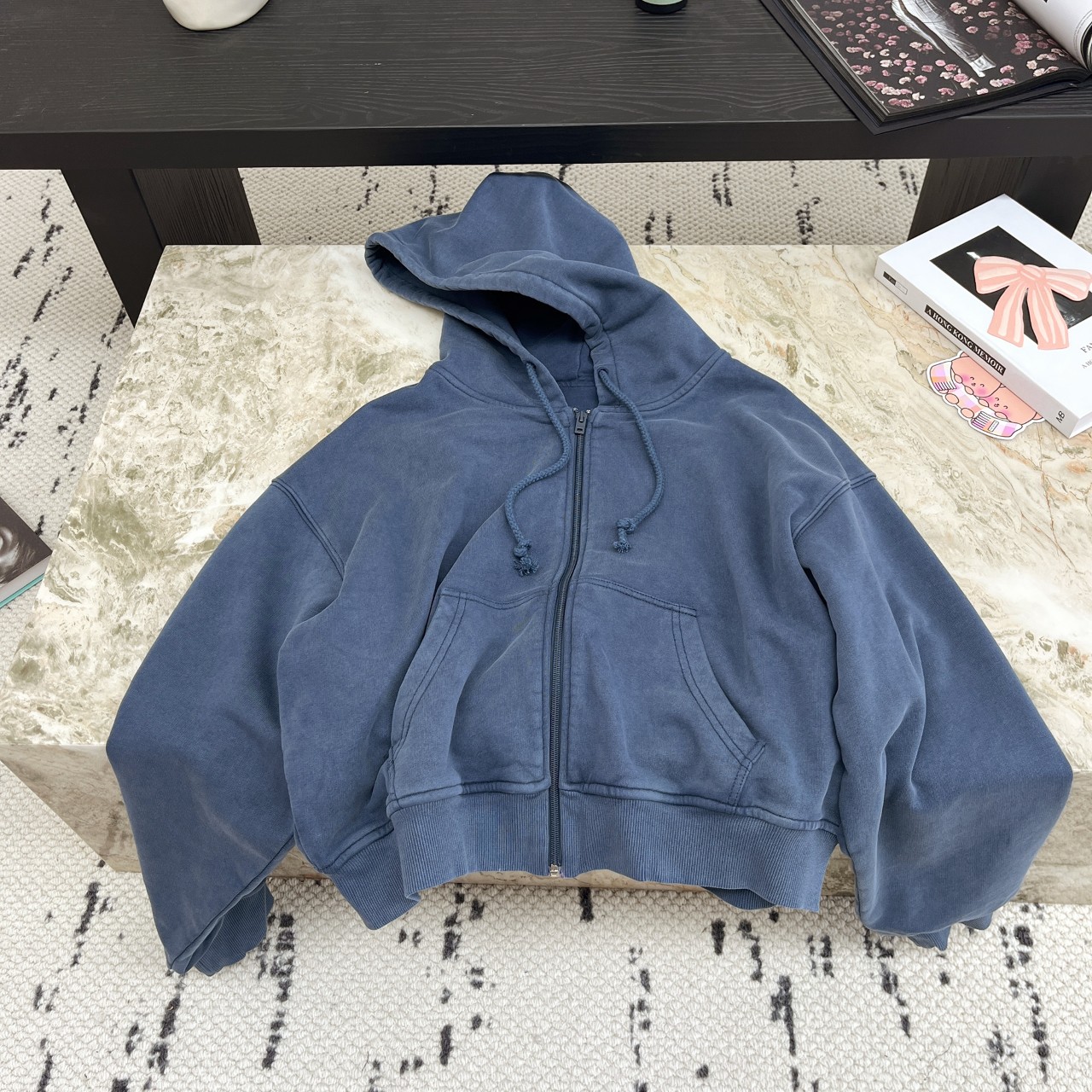 Acnestudios 25秋冬新款 重工洗水压花连帽卫衣外套 采用100%棉高克重面料 宽松大版型不挑