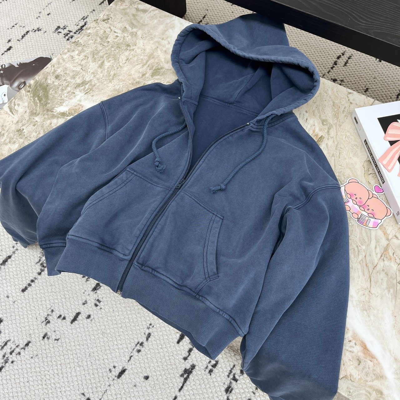 Acnestudios 25秋冬新款 重工洗水压花连帽卫衣外套 采用100%棉高克重面料 宽松大版型不挑