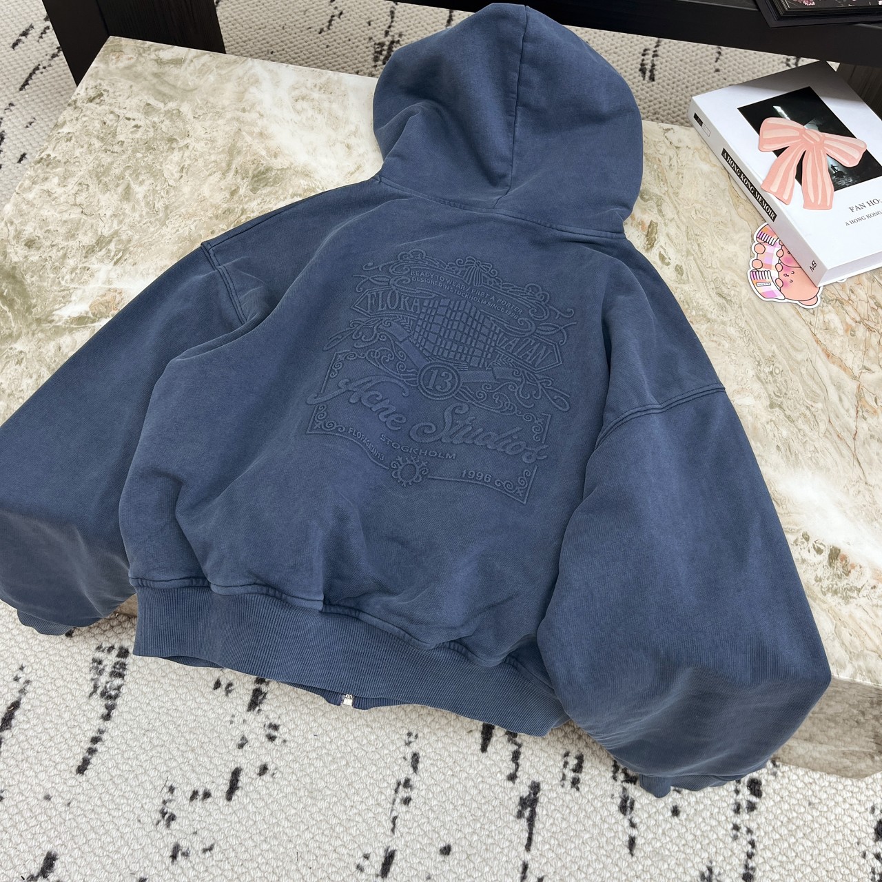 Acnestudios 25秋冬新款 重工洗水压花连帽卫衣外套 采用100%棉高克重面料 宽松大版型不挑