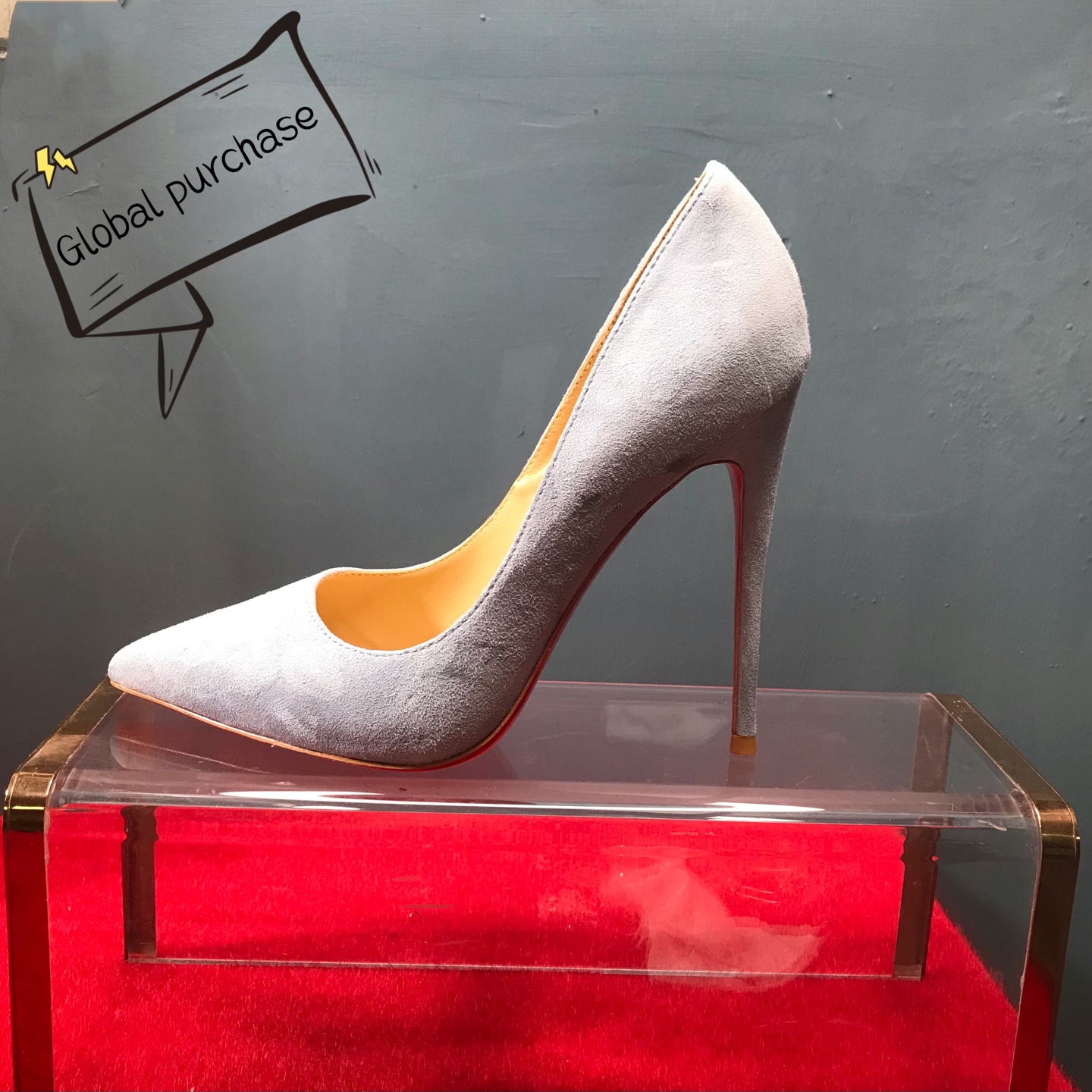 NO:588233,High-end customized classic series!  H12Cm, size 34-42. Genuine leather outsole..-001, gray blue deerskin, official website synchronization, standard European size Reference:-001 Color: sky blue gray Material: veau velours Lining: goat leather Heel high: 12Cm Sole: leather sole Size: EUR 34-42 (US 4-11):,, christian louboutin, Leather soles19860909高端订制 精典款系列！ H12Cm,尺码34-42码.真皮大底..-001,灰蓝色鹿皮,官网同步 标准欧码 Reference:-001 Color:sky blue grey Material:veau velours Lining: goat leather Heel heigh:12Cm Sole:leather sole Size:EUR 34－42（US 4一11) :,,christian louboutin,Leather soles,Women's Shoes