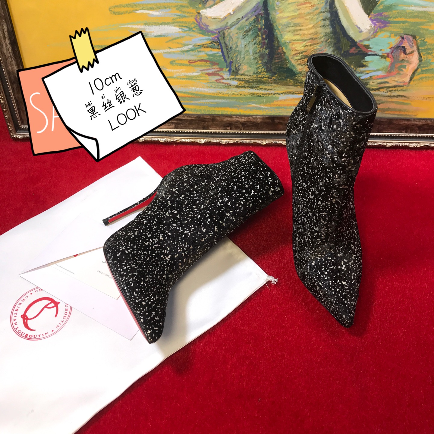 NO:643331,High-end customized autumn and winter graffiti boots series!  H10Cm, size 34-42. Private model trademark zipper..902-003 black gold velvet and silver onion graffiti. Official website synchronization standard European code Reference:902-003 Color:MULTl Material:VELVTE Lining:goat leather Heel heigh:10Cm Sole:leather sole Size:EUR 34-42 (US 4-11):,,christian louboutin,louis  vuitton,boots19860909高端订制 秋冬涂鸦靴系列！ H10Cm,尺码34-42码.私模商标拉链..902-003黑金丝绒银葱涂鸦.官网同步 标准欧码 Reference:902-003 Color:MULTl Material:VELVTE Lining:goat leather Heel heigh:10Cm Sole:leather sole Size:EUR 34－42（US 4一11) :,,christian louboutin,louis vuitton,boots,Women's Shoes