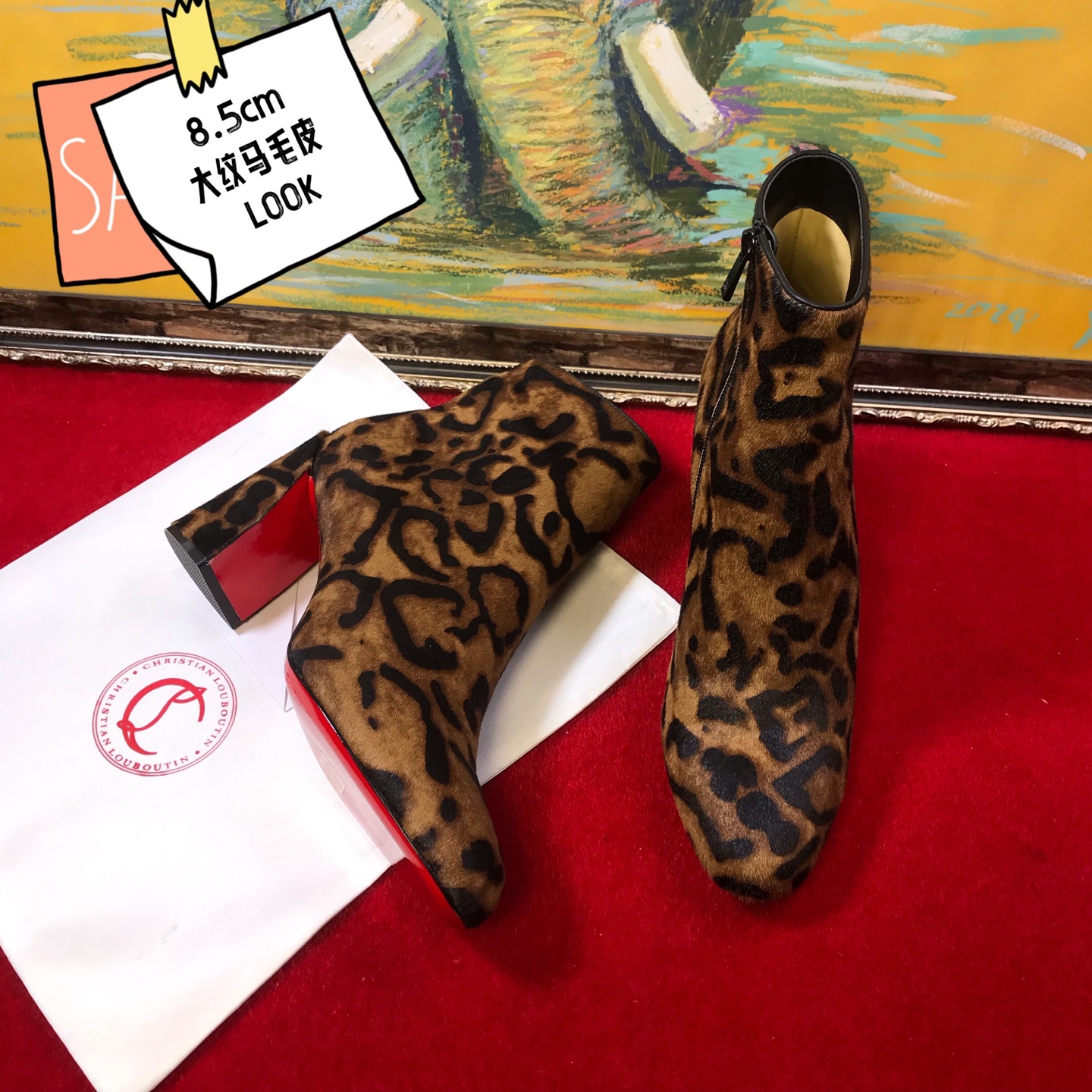 NO:643332,High-end customized autumn and winter boots series!  H8.5Cm, size 35-42. Private model zipper, 319-15. Large graffiti horse fur. One piece of leather for each foot. Standard European code Reference:319-15 Color:multi Material:veau velours Lining:goat leather Heel height:10Cm Sole:leather sole Size:EUR 35-42 (US 4-11):,,christian louboutin,boots19860909高端订制 秋冬靴系列！ H8.5Cm,尺码35-42码.私模商标拉链,319-15.大纹涂鸦马毛皮.一只脚一块皮. 标准欧码 Reference:319-15 Color:multi Material:veau velours Lining:goat leather Heel heigh:10Cm Sole:leather sole Size:EUR 35－42（US 4一11) :,,christian louboutin,boots,Women's Shoes