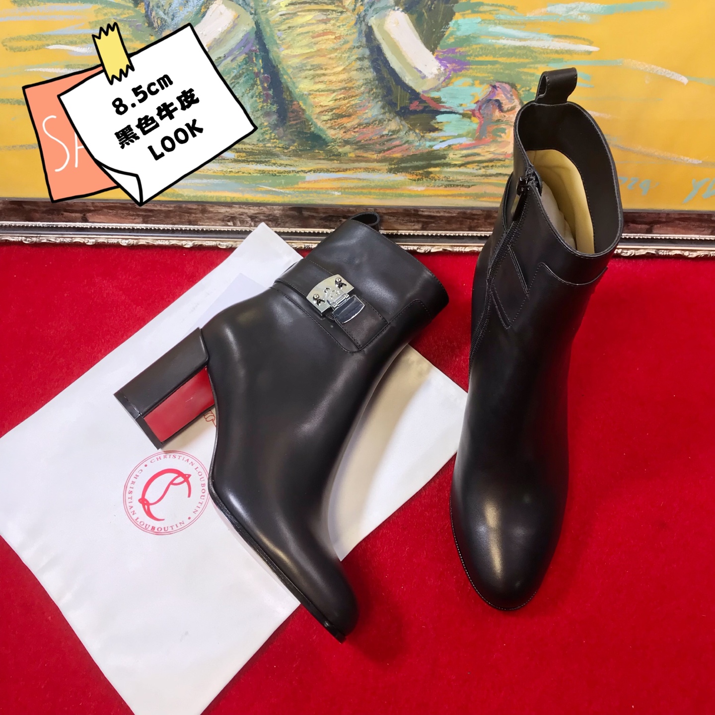 NO:663783,High-end customized autumn and winter boots series!  H8.5Cm, size 35-42. Leather extended outsole, layered leather heel. 319-17 black cowhide, private mold buckle. Official website synchronized. (11-inch mid-boots) Standard European size. Reference: 319-17 Color: black Material: cowhide Lining: sheep leather Heel heigh: 8.5Cm Sole: leather sole Size: EUR 35-42 (US 4-11)  :,,christian louboutin,boots,cowhide19860909高端订制 秋冬靴系列！ H8.5Cm,尺码35-42码.真皮延条大底,层皮跟.319－17黑牛皮,私模扣.官网同步.（11寸中靴） 标准欧码. Reference:319－17 Color:black Material:cowhide Lining:sheep leather Heel heigh:8.5Cm Sole:leather sole Size:EUR 35－42（US 4一11) :,,christian louboutin,boots,cowhide,Women's Shoes