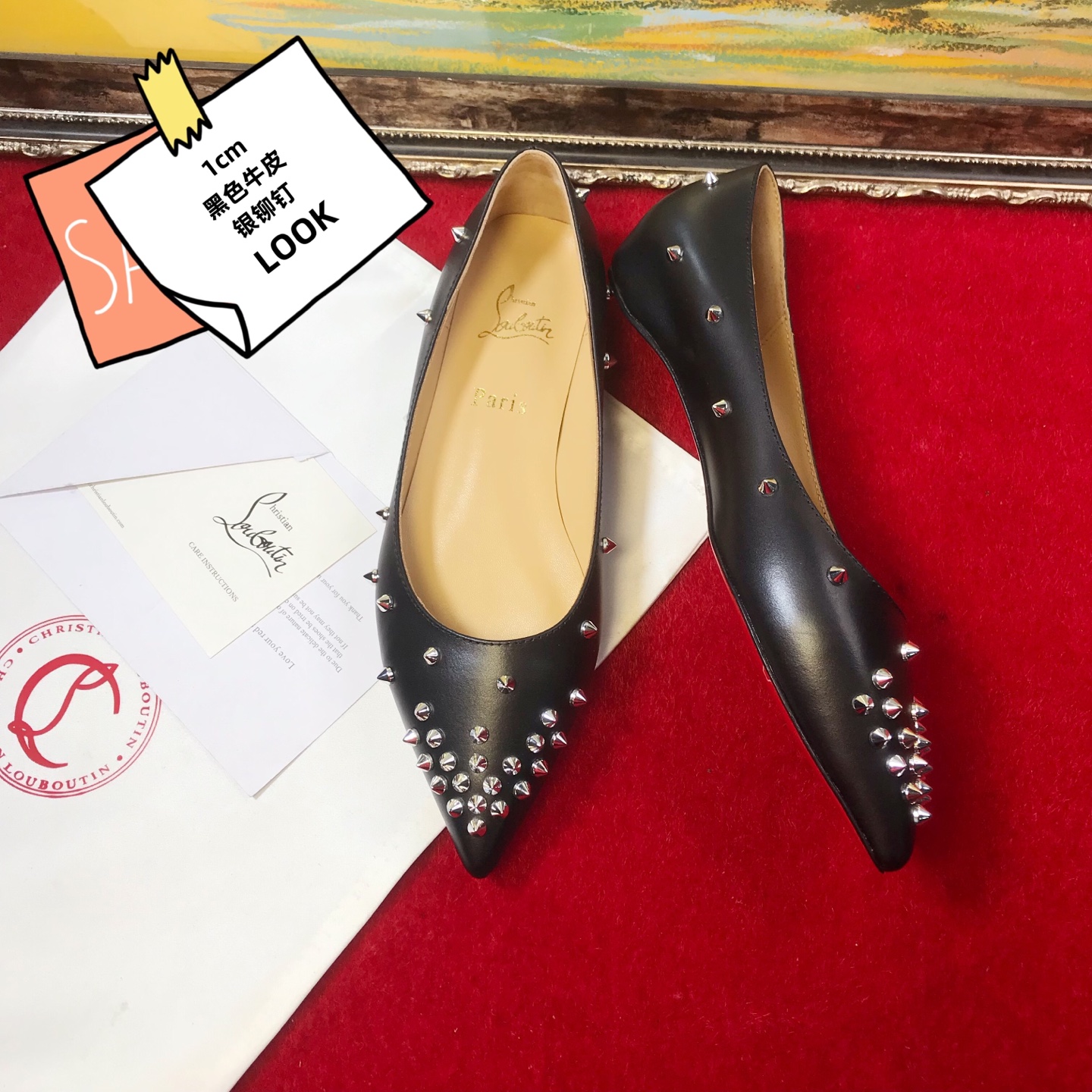 NO:689964,High-end customized rivet classic series!  H1Cm, size 35-42. Genuine leather outsole. 21096-013 black cowhide with silver nails, official website synchronized standard European size Reference:21096-013 Color: black/silver Material:cowhide Lining:goat leather Heel high:1Cm Sole:leather sole Size:EUR 35-42 (US 4-11):,,christian louboutin,louis  vuitton,cowhide,leather soles19860909高端订制 铆钉精典款系列！ H1Cm,尺码35-42码.真皮大底. 21096-013黑牛皮银钉,官网同步 标准欧码 Reference:21096-013 Color:black/silver Material:cowhide Lining:goat leather Heel heigh:1Cm Sole:leather sole Size:EUR 35－42（US 4一11) :,,christian louboutin,louis vuitton,cowhide,Leather soles,Women's Shoes